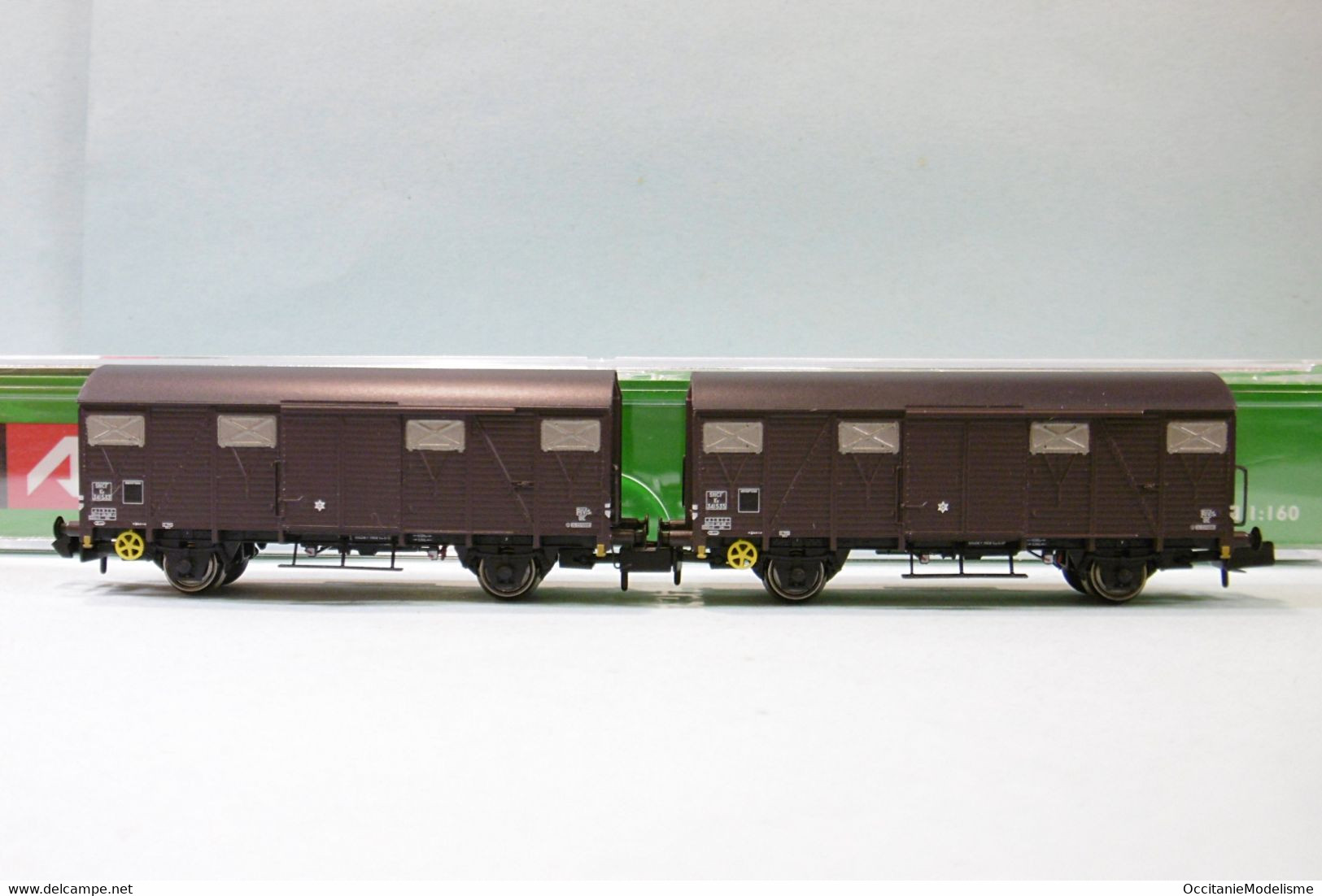 Arnold - 2 WAGONS COUVERT Type K 2 Essieux SNCF ép. III Réf. HN6514 Neuf NBO N 1/160 - Wagons Marchandises