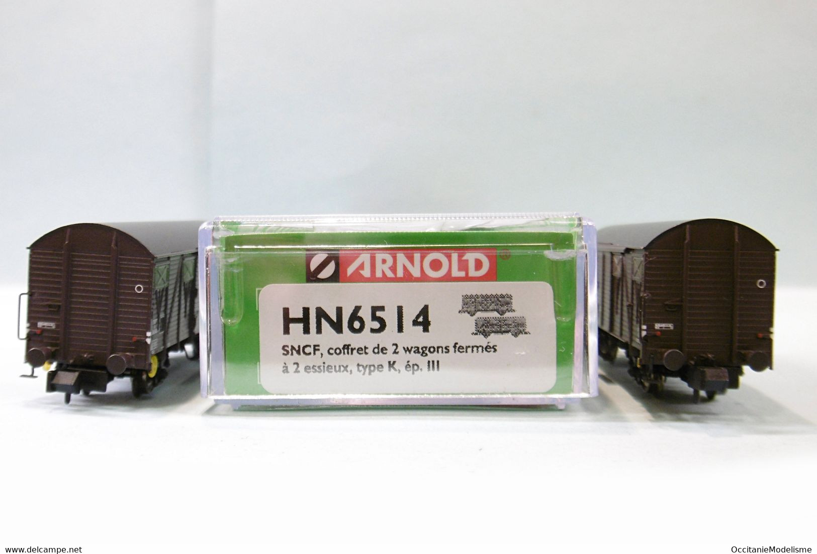 Arnold - 2 WAGONS COUVERT Type K 2 Essieux SNCF ép. III Réf. HN6514 Neuf NBO N 1/160 - Goods Waggons (wagons)