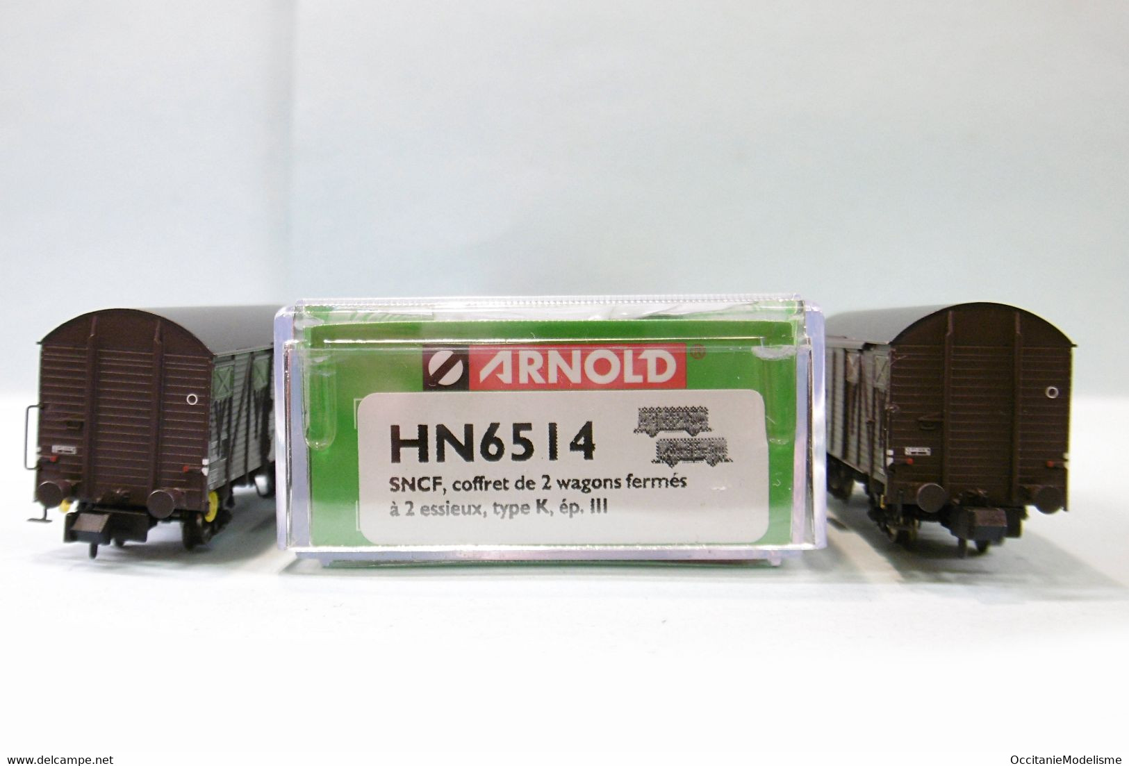 Arnold - 2 WAGONS COUVERT Type K 2 Essieux SNCF ép. III Réf. HN6514 Neuf NBO N 1/160 - Vagoni Merci