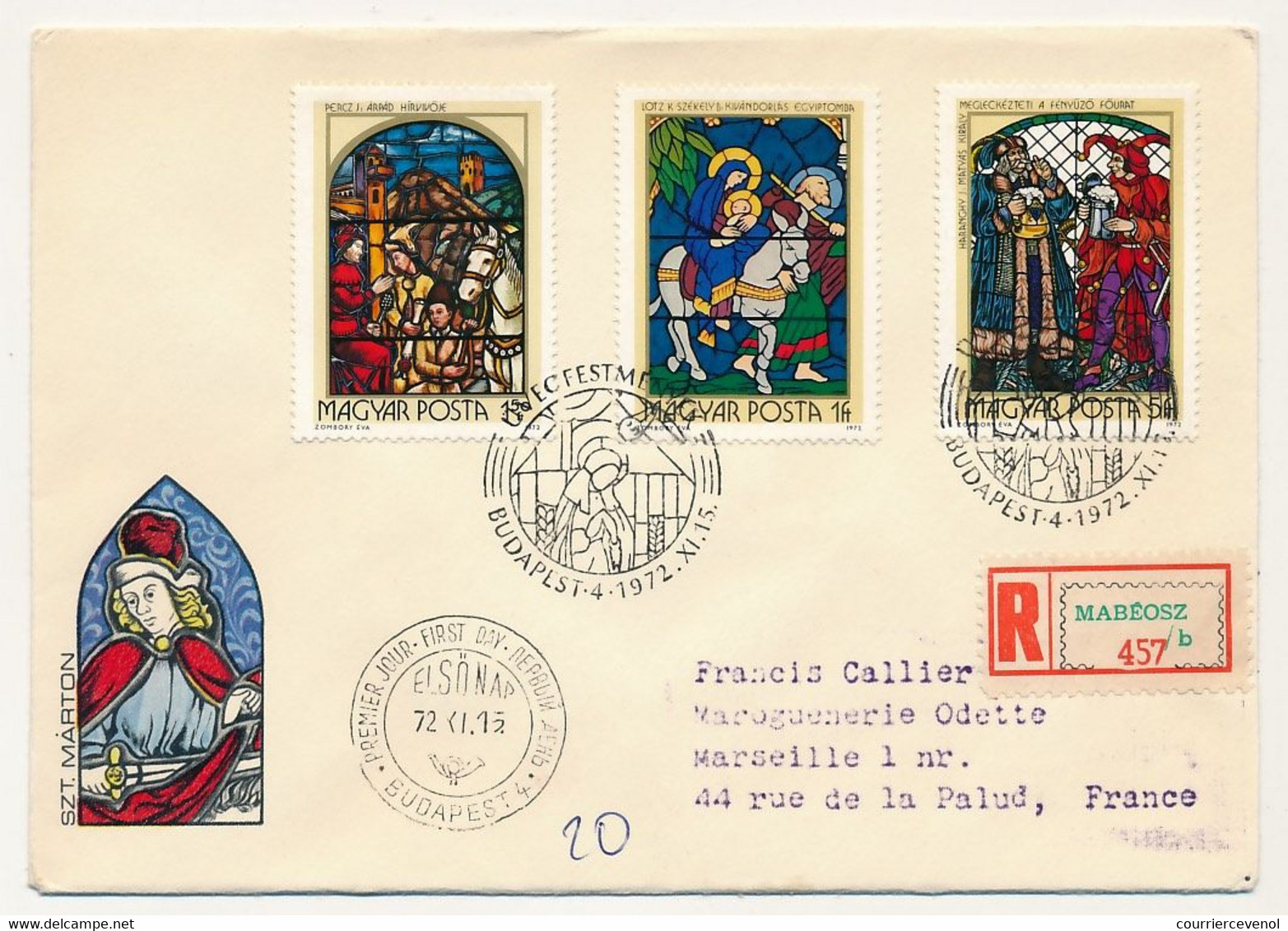 Hongrie - 2 Env FDC - Vitraux De Matyas Irodeakja - Budapest - 15/9/1972 - FDC