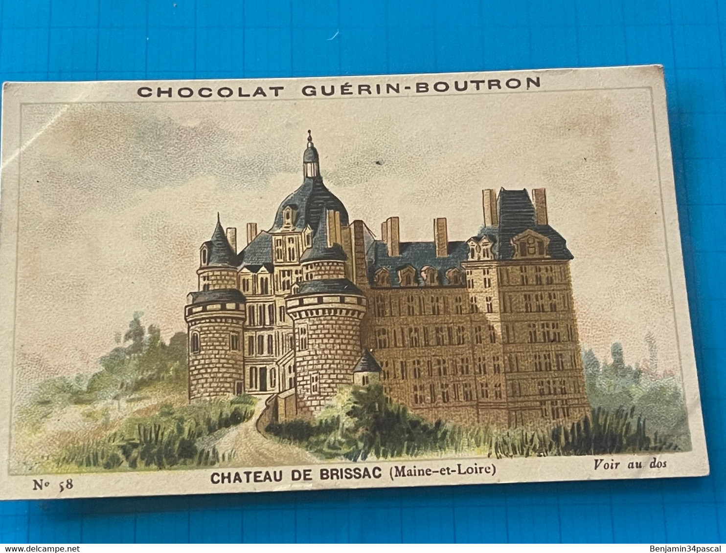 Chocolat GUÉRIN-BOUTRON Image -Chromo Ancienne - Château De Brissac  ( Maine-et-Loire ) - Chocolat