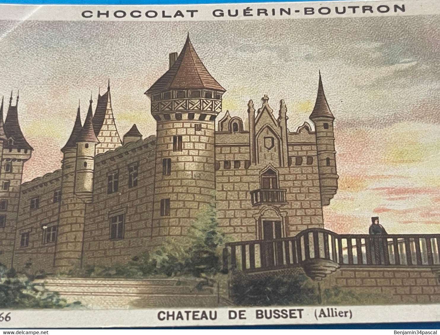 Chocolat GUÉRIN-BOUTRON Image -Chromo Ancienne - Château De Busset  ( Allier ) - Chocolat