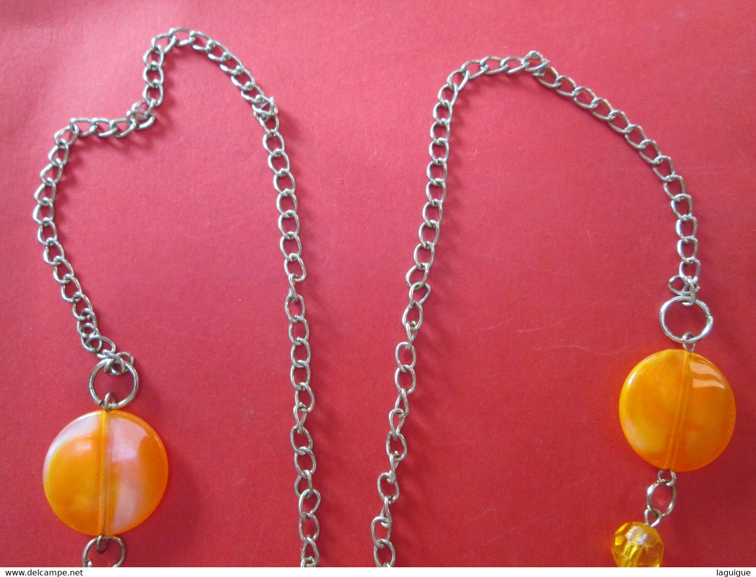 BIJOU COLLIER FANTAISIE ORANGE 76 Cm - Necklaces/Chains