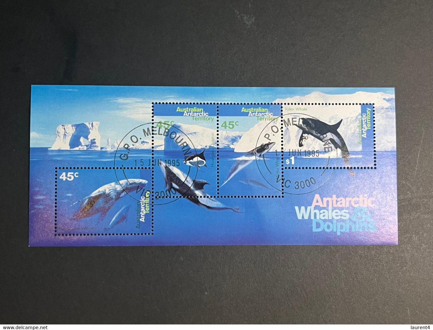 (STAMPS 12-1-2023) Used / Tamponner- Australia AAT 1995 - Whales & Dolphin - Used Stamps