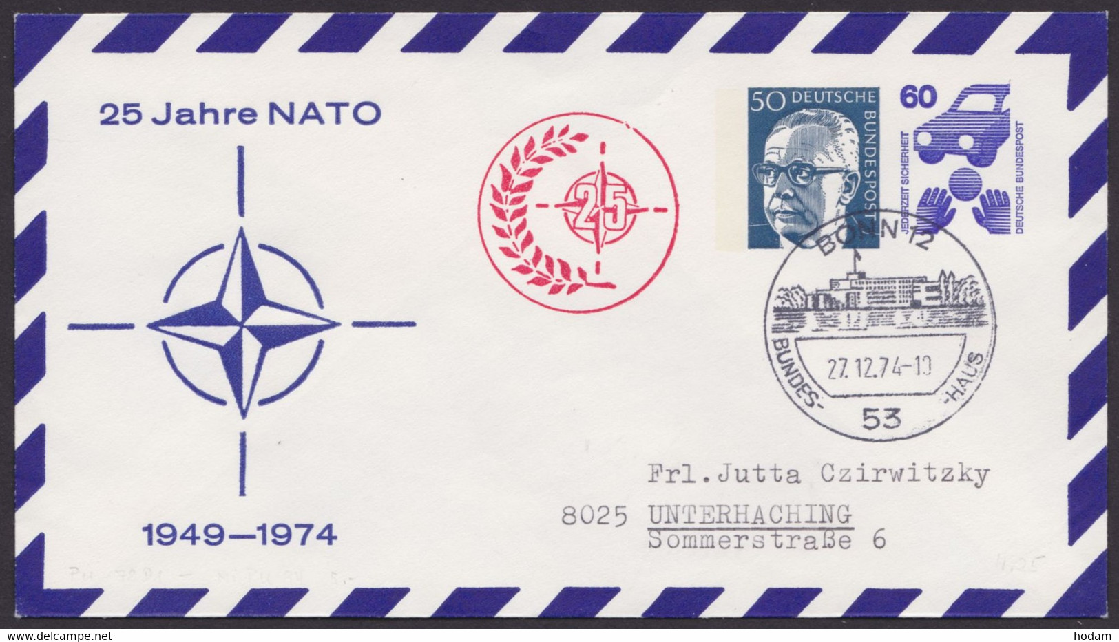 PU98 C1/01 "25 Jahre NATO", Kleine Auflage - Privatumschläge - Gebraucht