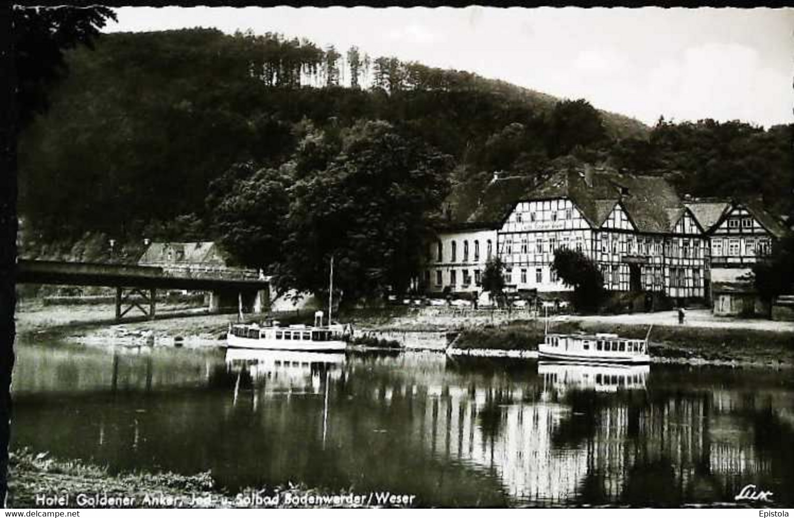 ►  CPSM   Bodenwerder   Hotel Goldener Anker   Bateau Boat - Bodenwerder