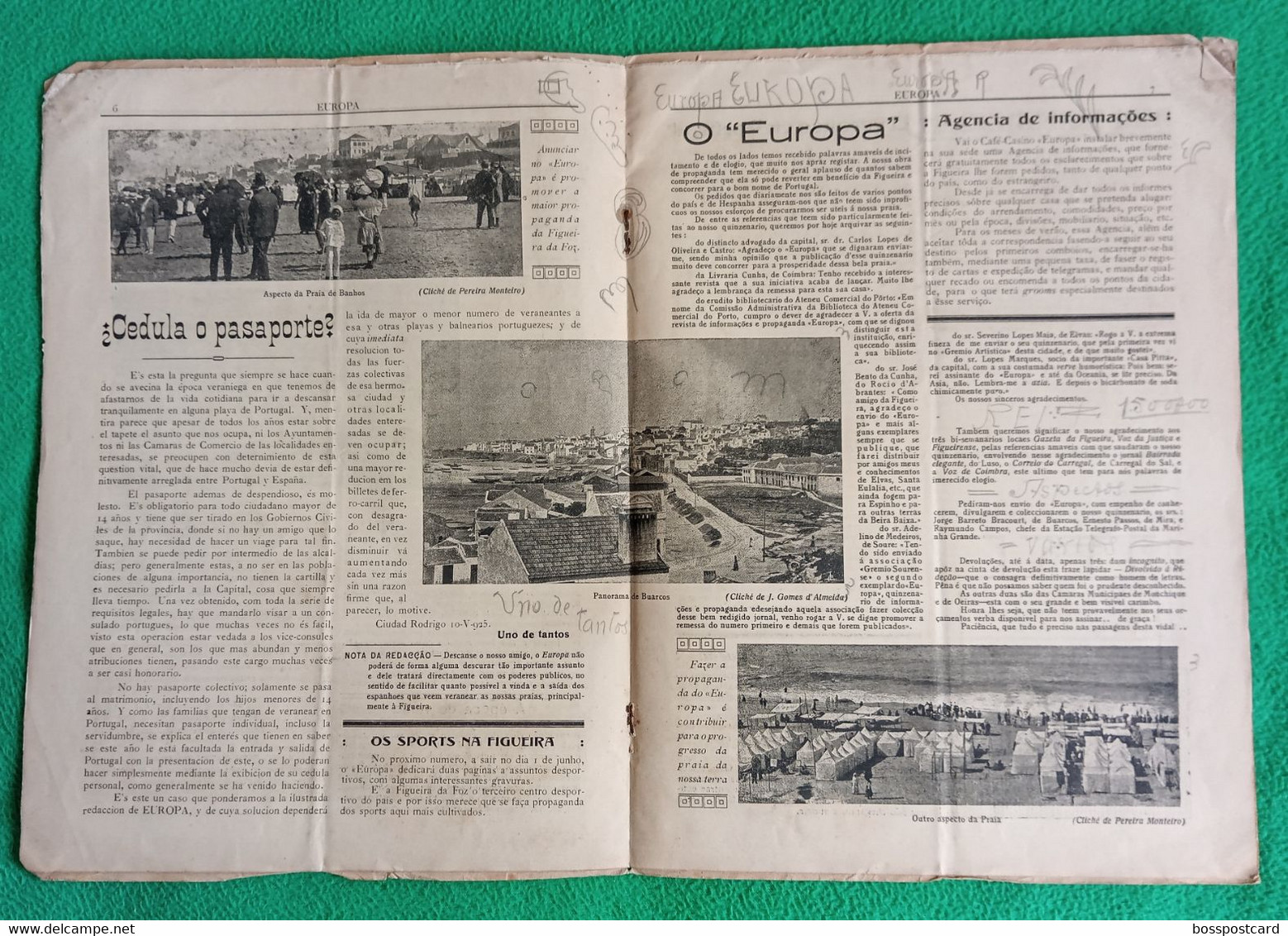 Figueira Da Foz - Revista "Europa" Nº 3 De 15 De Maio De 1925 - Publicidade - Comercial. Coimbra. Portugal. - Informations Générales