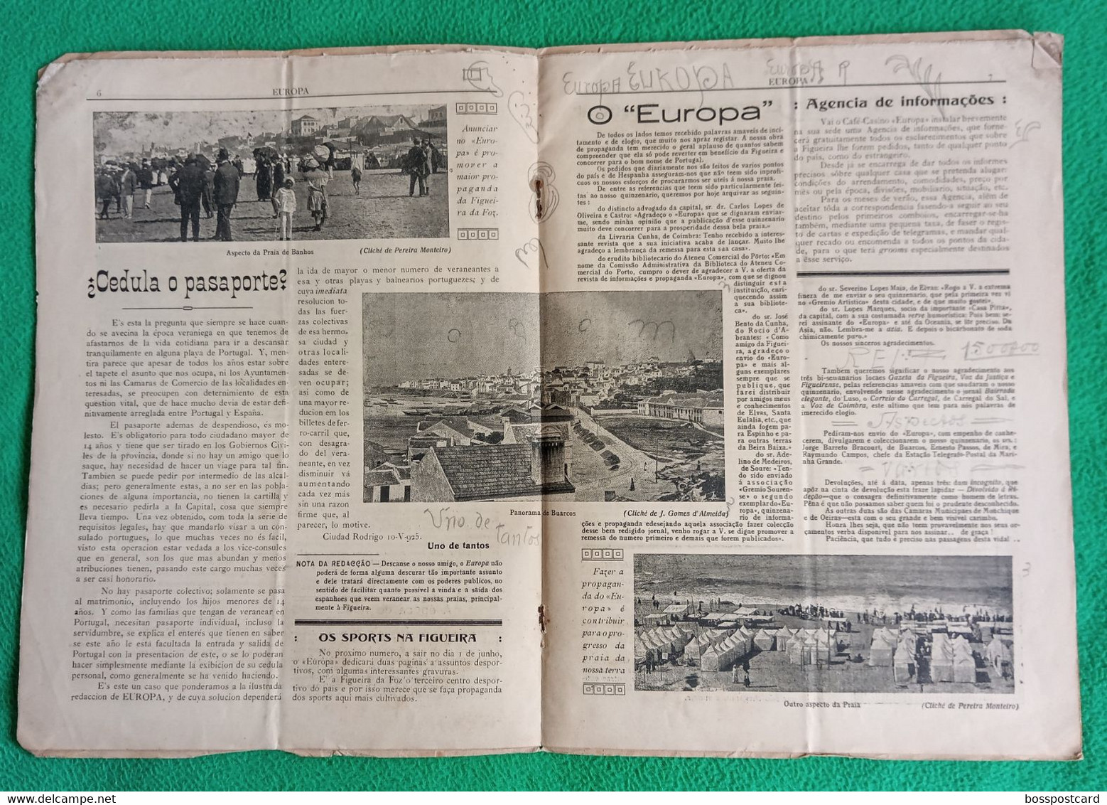 Figueira Da Foz - Revista "Europa" Nº 3 De 15 De Maio De 1925 - Publicidade - Comercial. Coimbra. Portugal. - Informaciones Generales