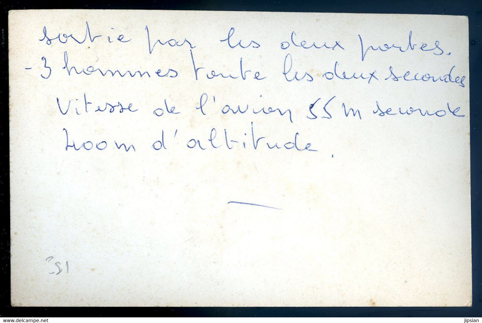 Cpa Carte Photo  Parachutisme , Stage De Para à Pau Circa 1950  -- Sortie De L' Avion  Aout22-111 - Parachutisme