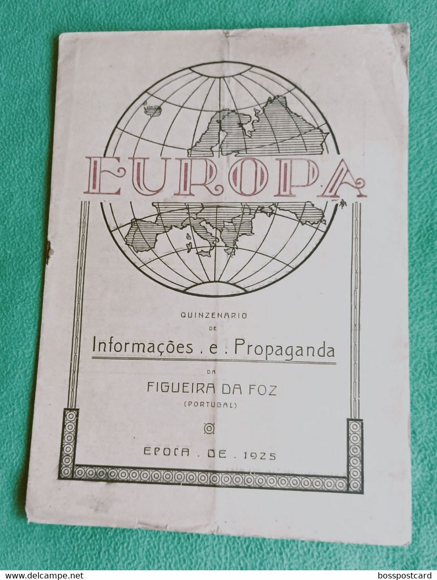 Figueira Da Foz - Revista "Europa" Nº 9 De 15 De Agosto De 1925 - Publicidade - Comercial. Coimbra. Portugal. - Informaciones Generales