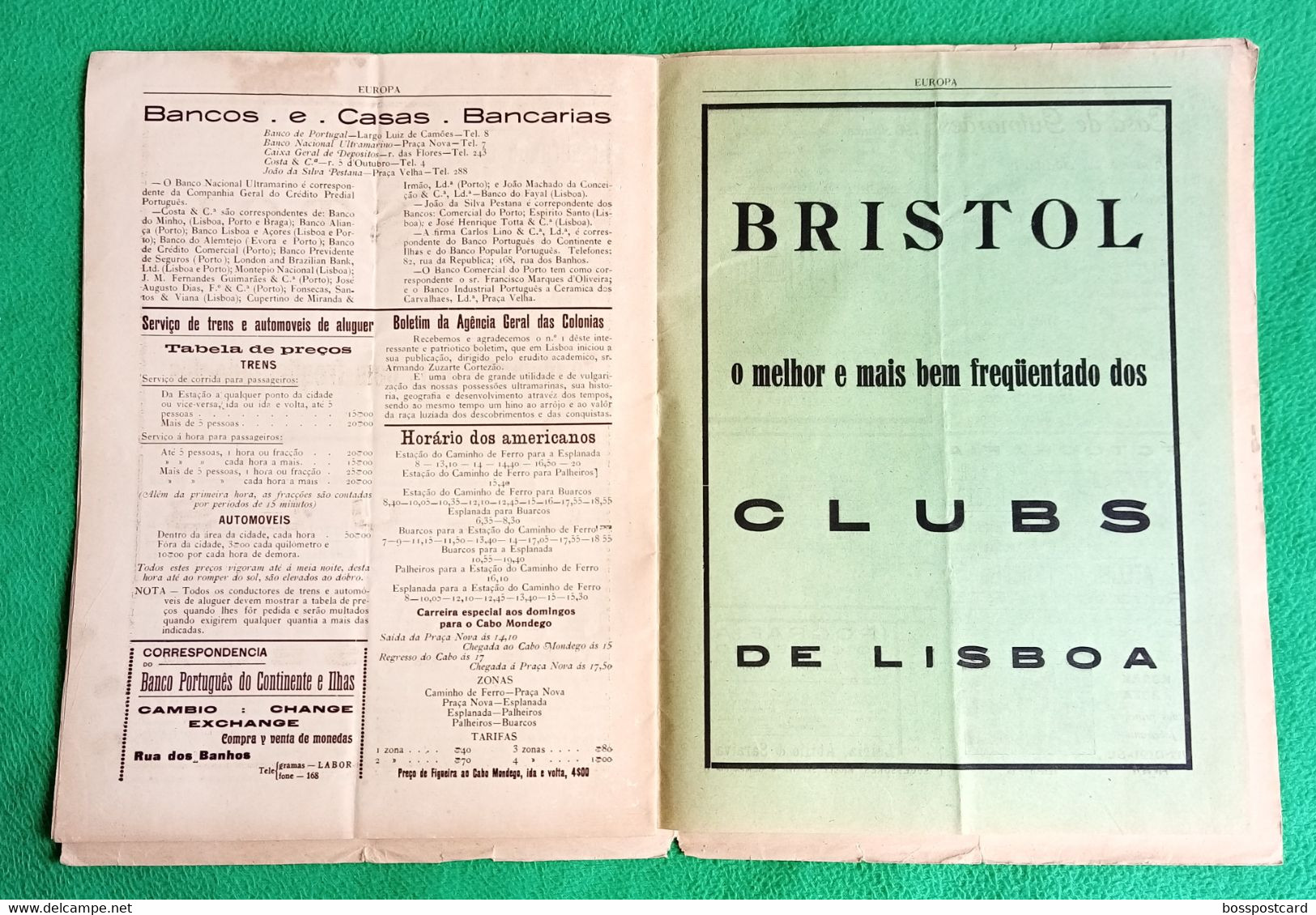 Figueira da Foz - Revista "Europa" Nº 9 de 15 de Agosto de 1925 - Publicidade - Comercial. Coimbra. Portugal.