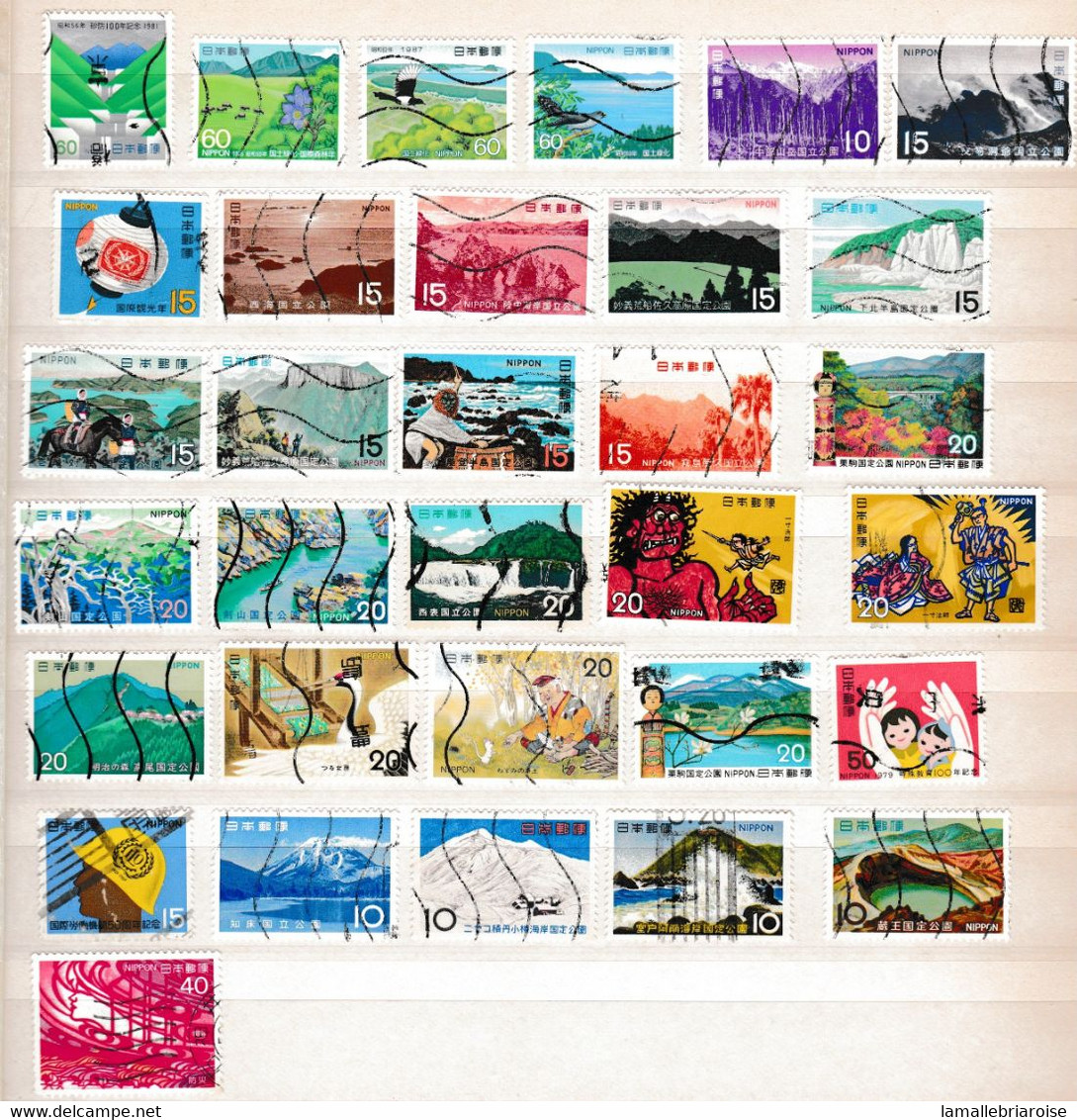 Japon, lot de timbres oblitérés.