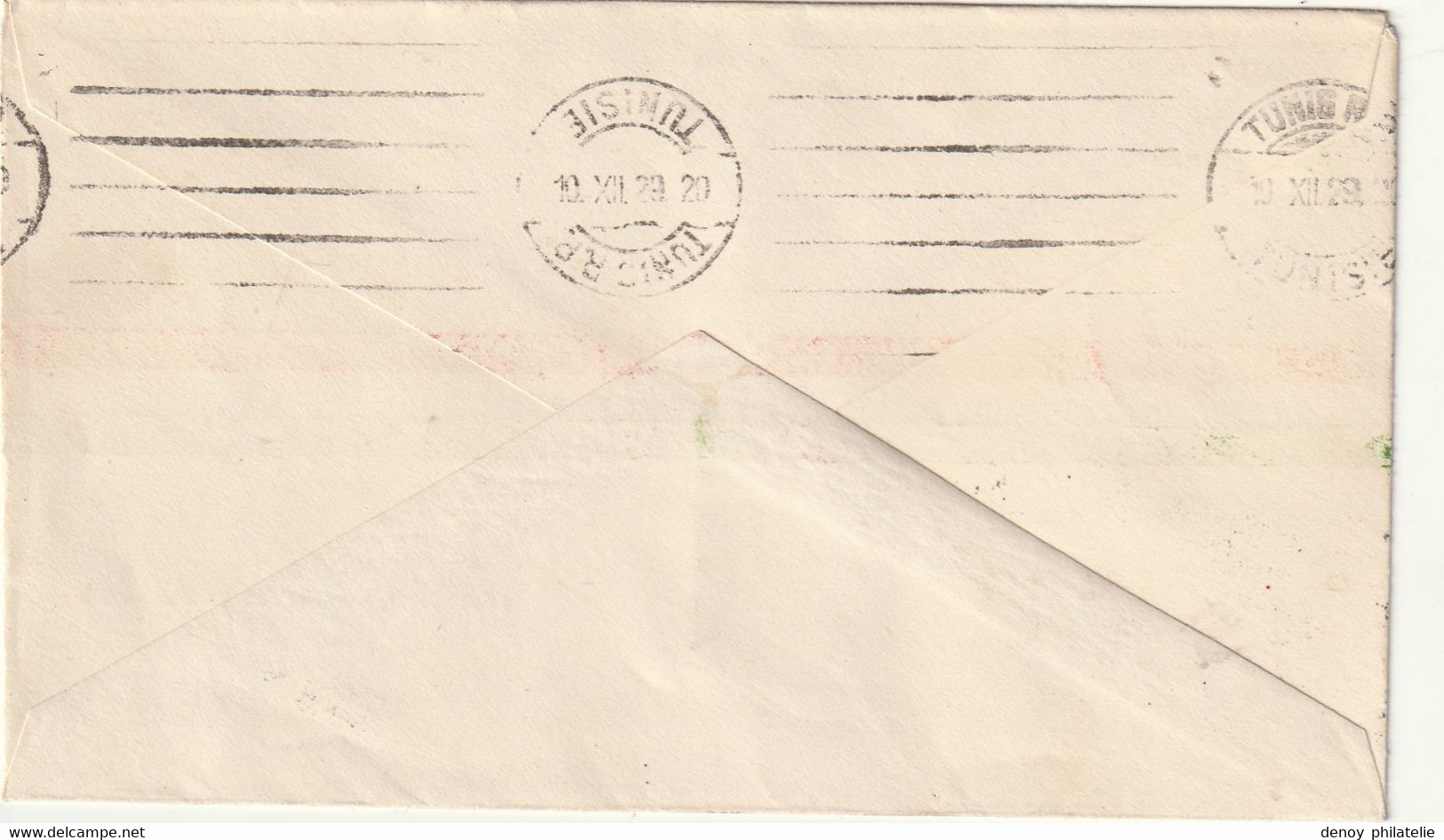 Italie Premier Vol Rome Tunisie - Volo Roma Tunisi Le 10 12 1929  Avec Cachet 'arrivée Tunisie Tunis RP En Mécanique RRR - Poststempel (Flugzeuge)