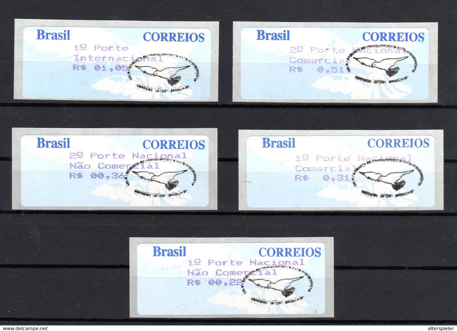 Atm  Frama Vignettes Distribuzion  Minr 7 . 4 Satz 5 Verschiedene Werte Gestempelt  Brasilien Brasilia Brazil Brezil - Franking Labels