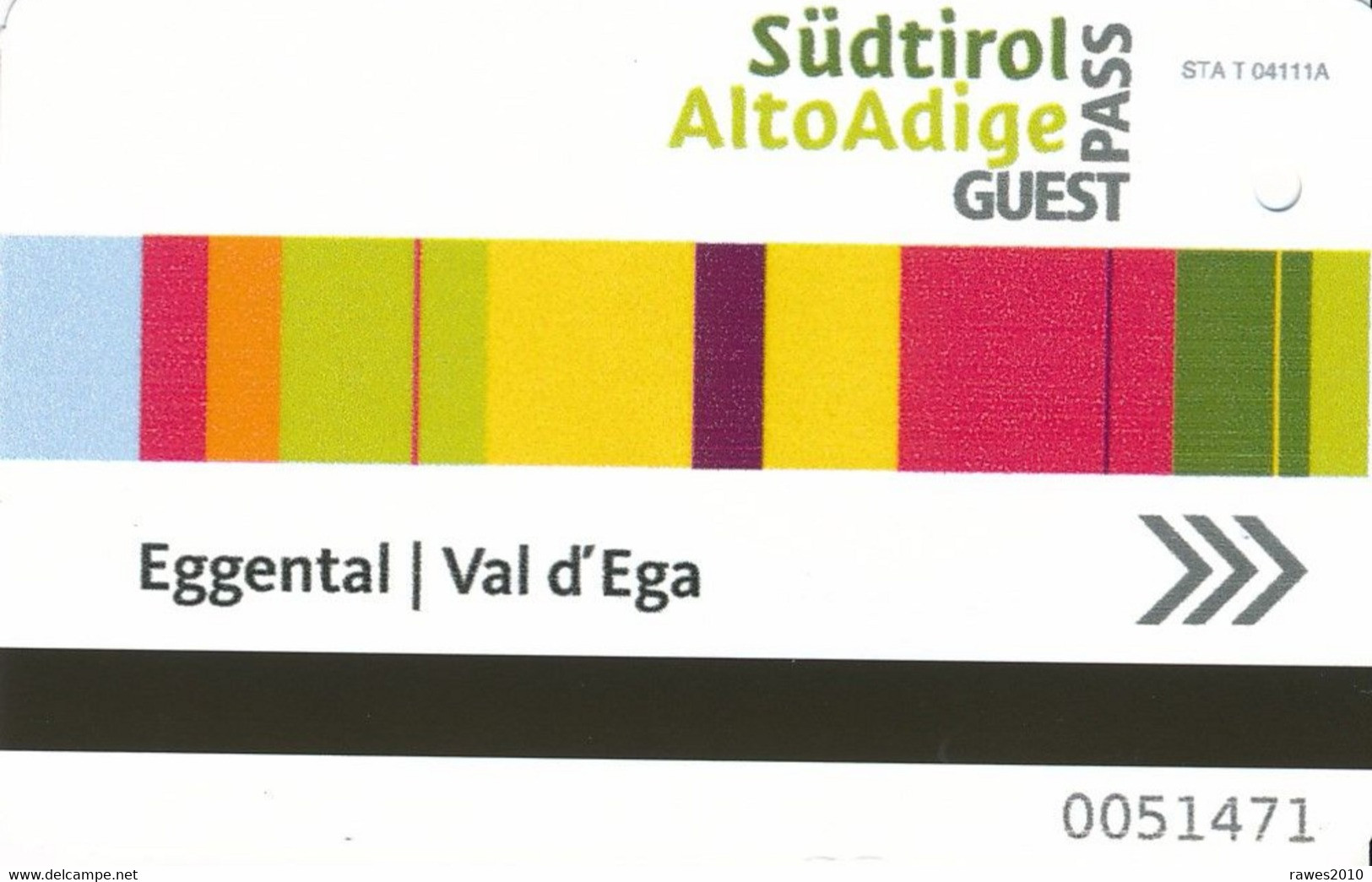 Italien Südtirol Eggental Gästekarte 2022 = Fahrkarte Bus + Eisenbahn - Europe