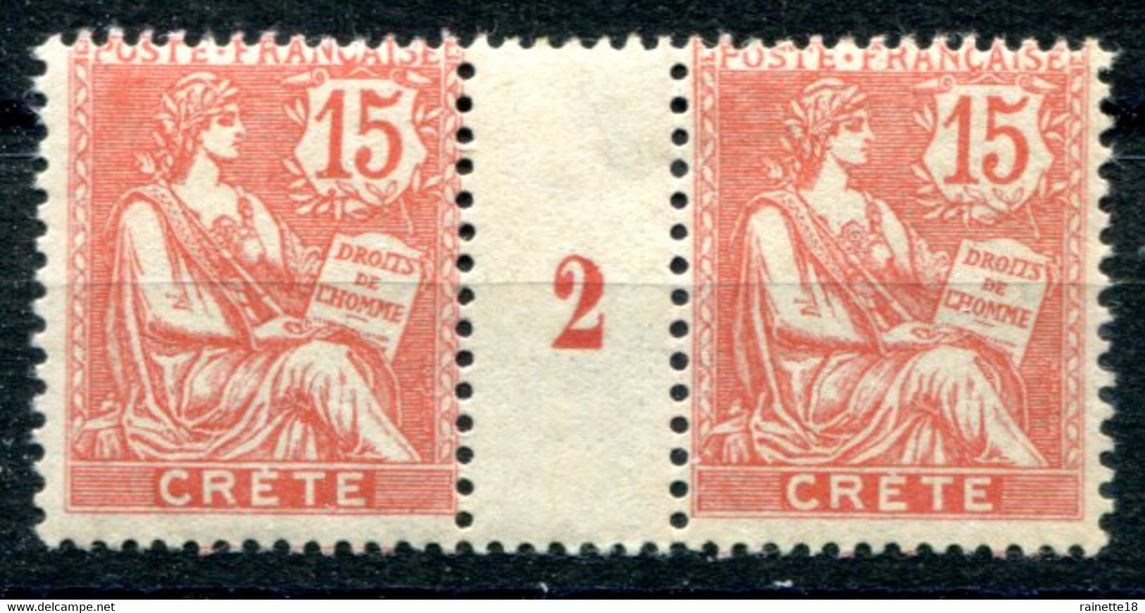 Crète          Paire Du 7 **  Millésime 2 - Unused Stamps