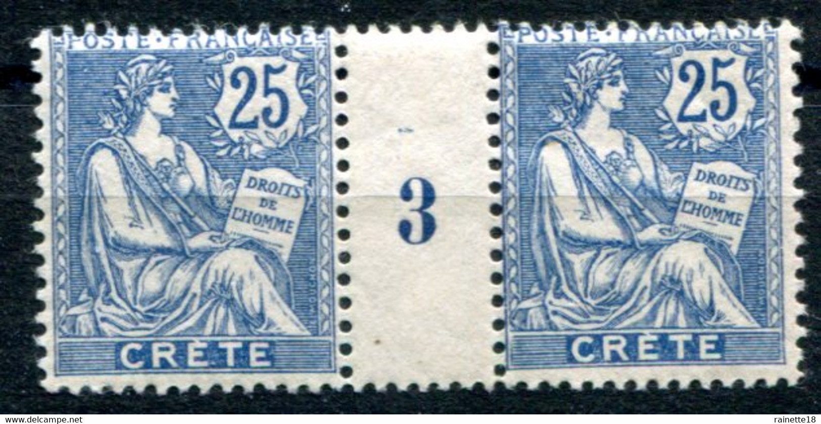 Crète          Paire Du 9 **  Millésime 3 - Unused Stamps