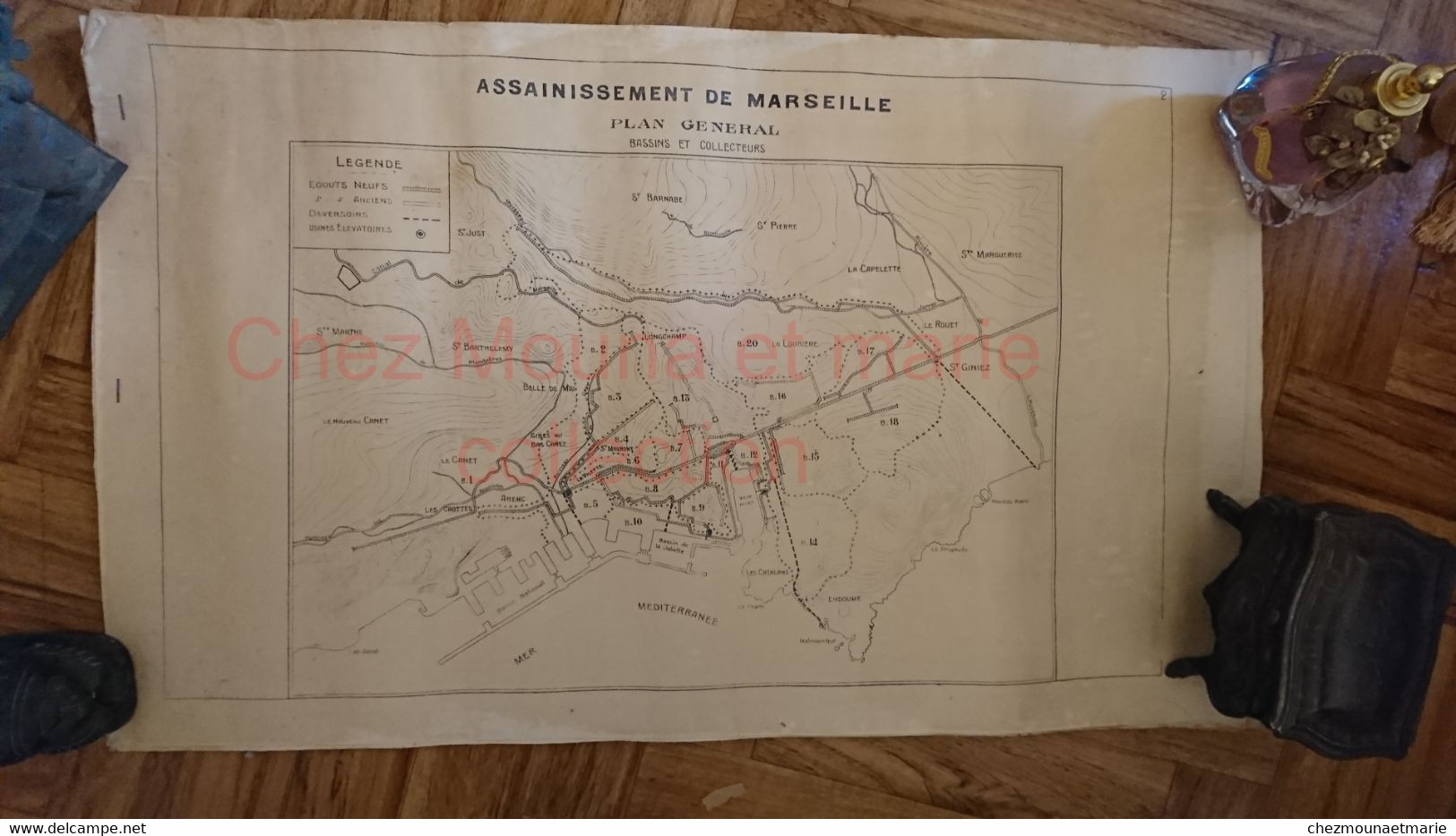 ASSAINISSEMENT DE MARSEILLE - 4 PLANCHES DONT LA DERNIERE ABIMEE - Historische Dokumente