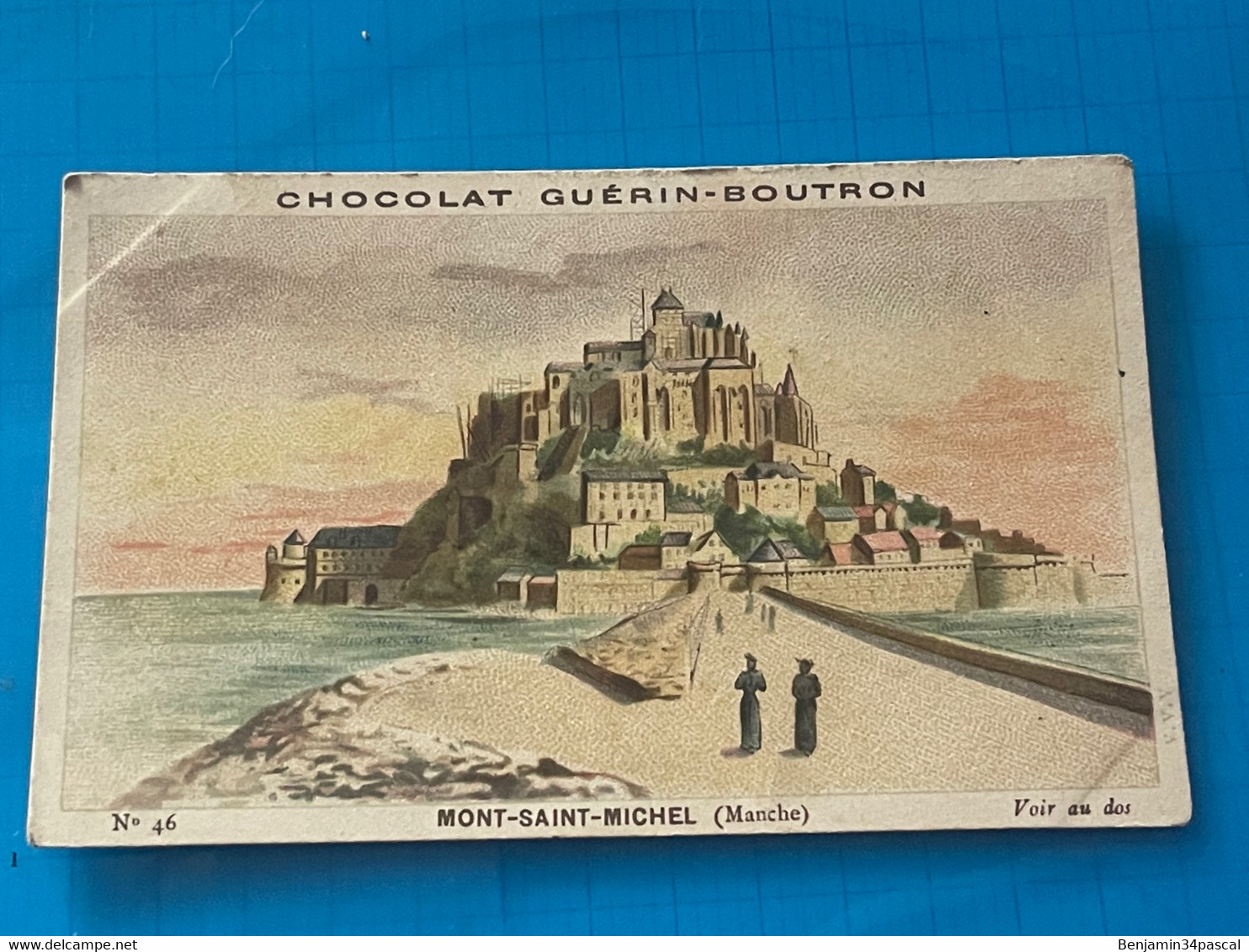 Chocolat GUÉRIN-BOUTRON Image -Chromo Ancienne - Mont-Saint-Michel ( Manche)) - Chocolat