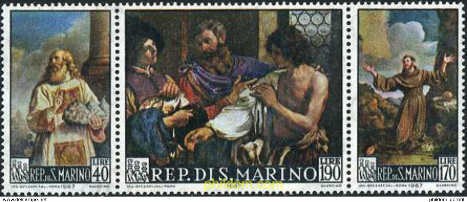 140817 MNH SAN MARINO 1967 OBRAS DE ARTE - Gebruikt