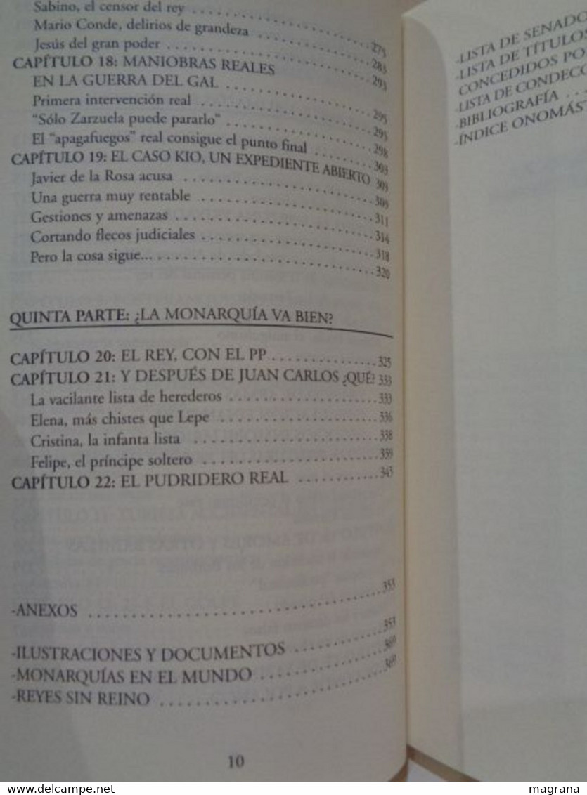 Un Rey golpe a golpe. Biografía no autorizada de Juan Carlos de Borbón. Patricia Sverlo. Kalegorria. 2001. 400 pp.
