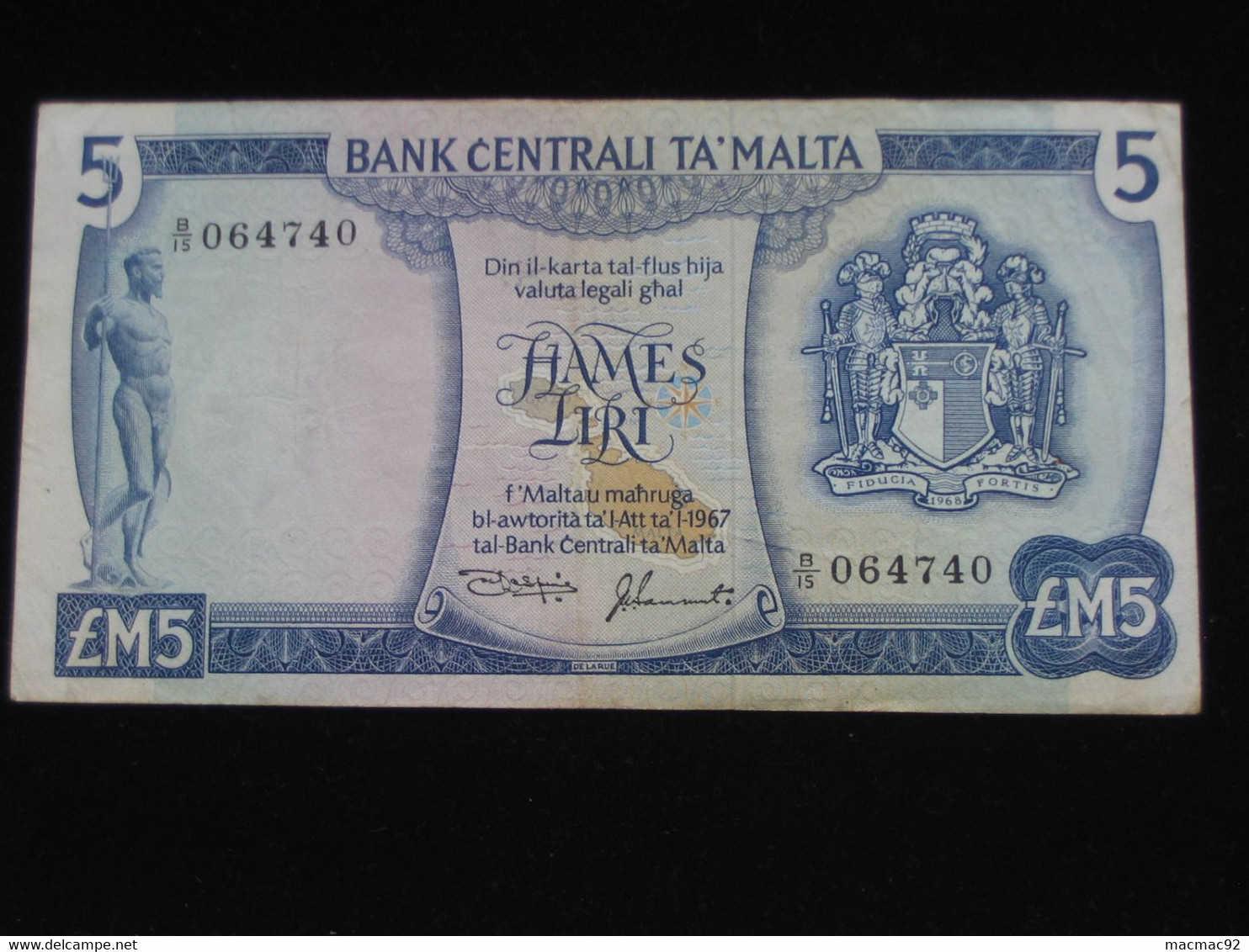 MALTE - Hames Liri - 5 Five Pound 1973 - Bank Centrali Ta Malta   **** EN ACHAT IMMEDIAT  **** - Malta