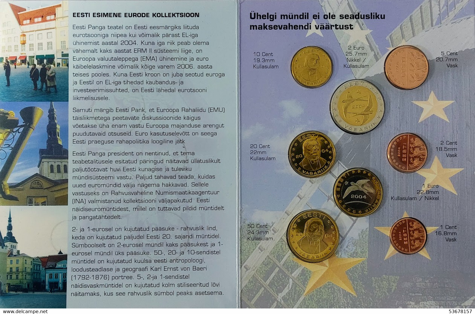 Estonia - Euro Patterns 8 Coins 2004, X# Pn1-Pn8 (#1588) - Estland