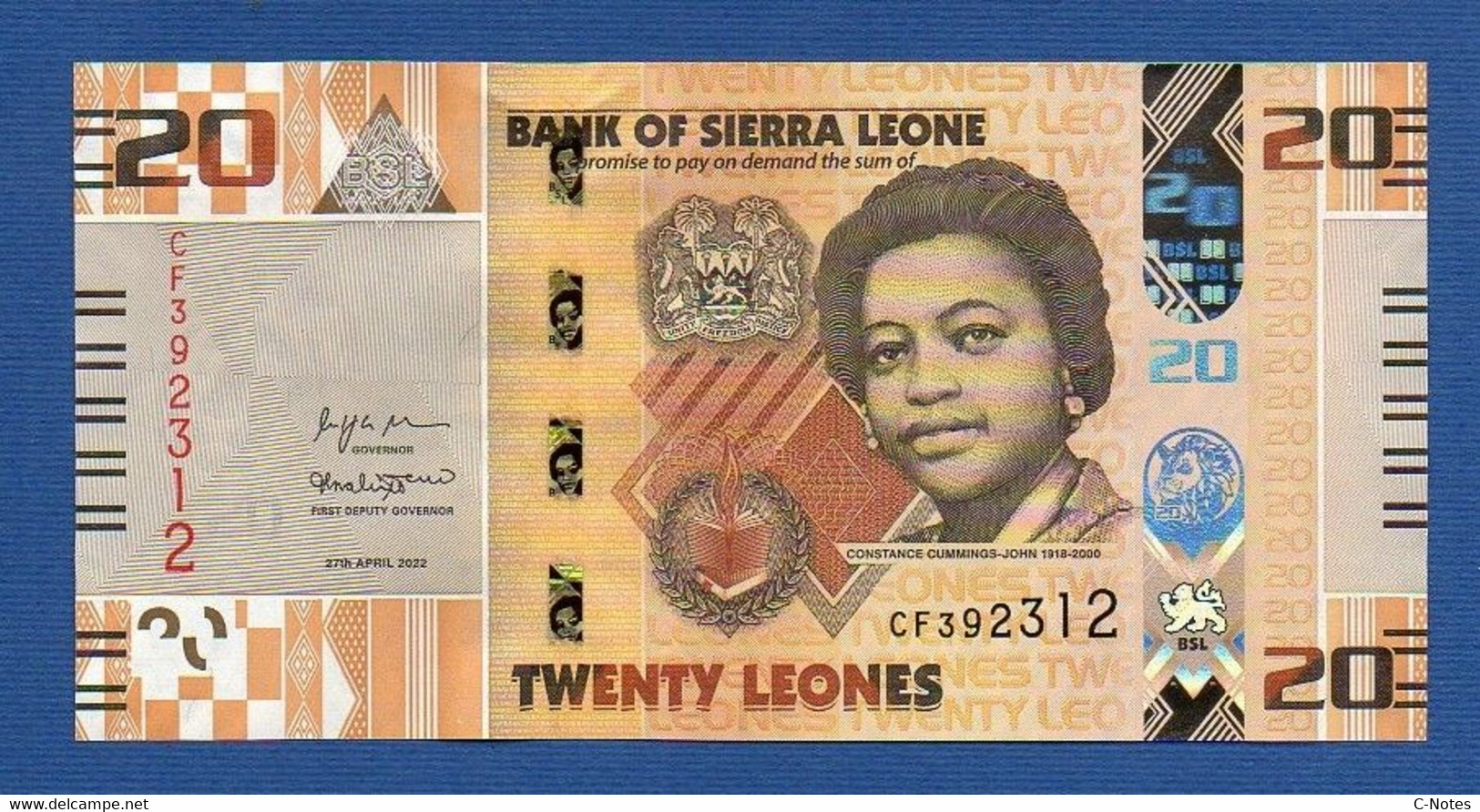 SIERRA LEONE - P.34 + 35 + 36 + 37 + 38 - 1, 2, 5, 10 And 20 Leones (complete Set 5 Pcs) 2022, UNC See Photos - Sierra Leone
