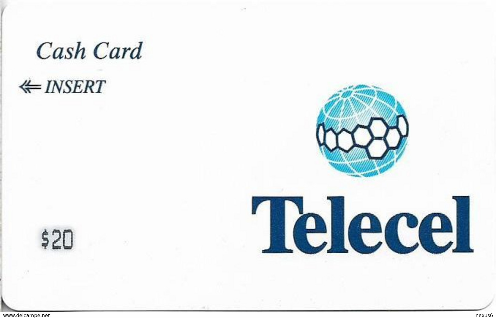 Congo Republic (Kinshasa) - Telecel - Telecel Cash Card $20 (Big Value), Magnetic 20$, Used - Congo