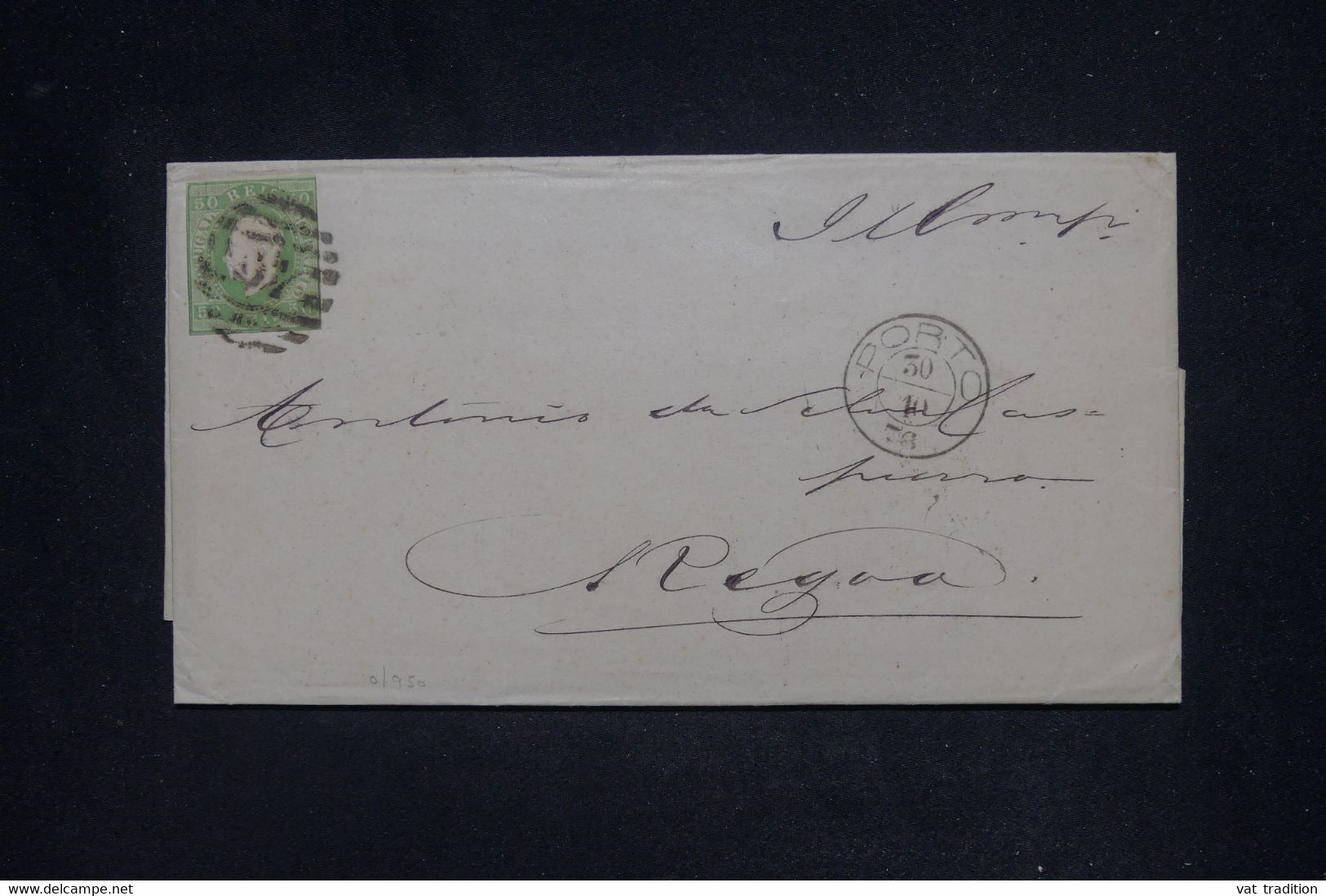 PORTUGAL - Louis 1er Non Dentelé 50r. Sur Lettre De Porto Pour Regua En 1876  - L 137627 - Covers & Documents