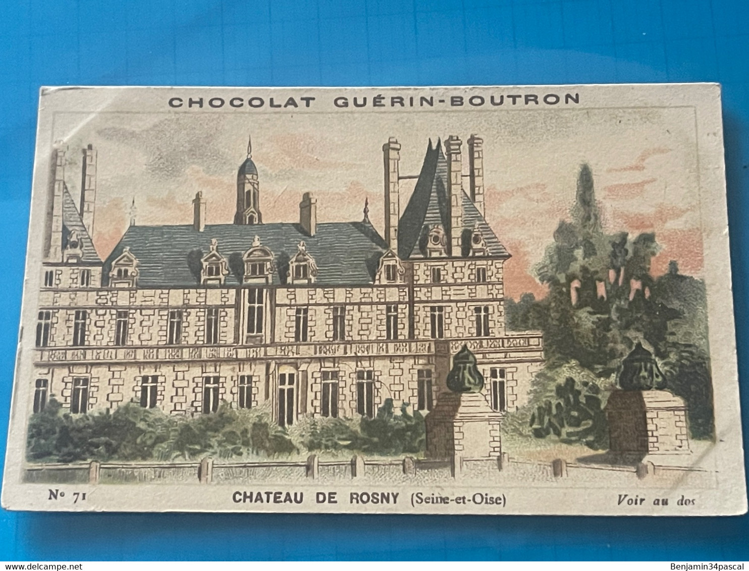 Chocolat GUÉRIN-BOUTRON Image -Chromo Ancienne - Château De Rosny  (Seine Et Oise) - Chocolat