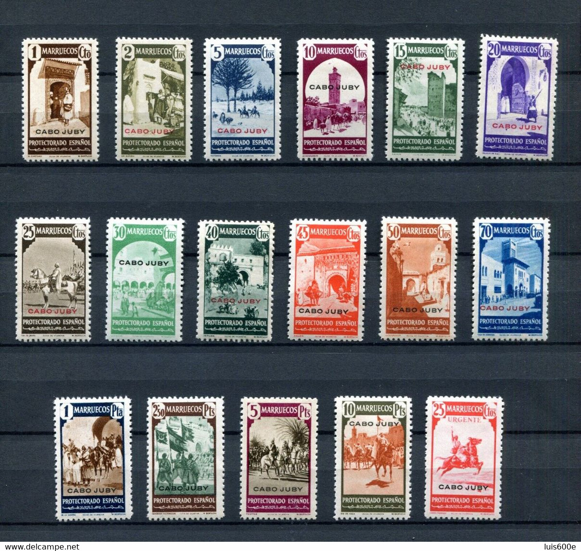 1940.CABO JUBY.EDIFIL 116/32*.NUEVOS CON FIJASELLOS(MH).CATALOGO 94€ - Cabo Juby