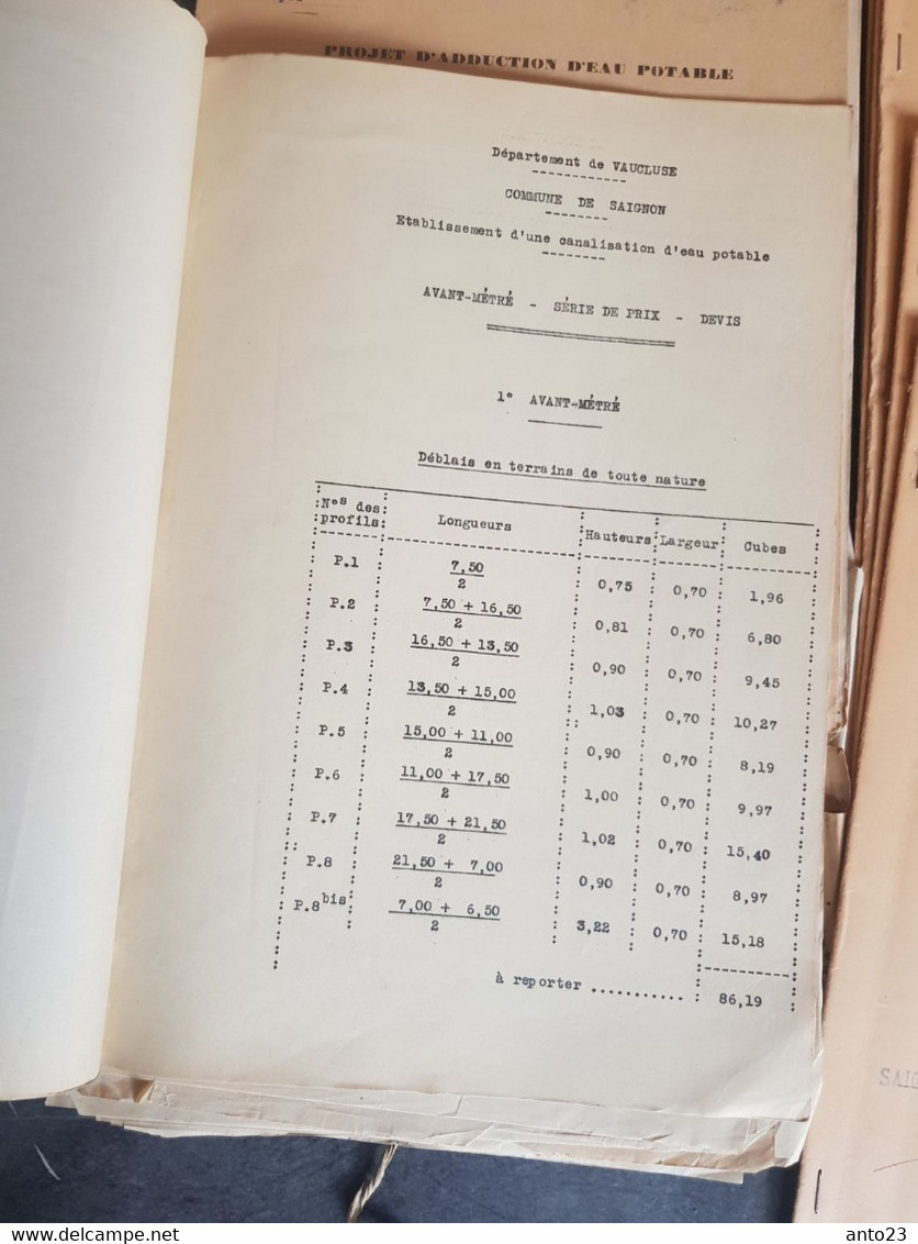 PLAN TECHNIQUES POUR L APPROVISSIONNEMENT EN EAU DE LA COMMUNNE DE SAIGNON VAUCLUSE FRANCE ARCHIVES