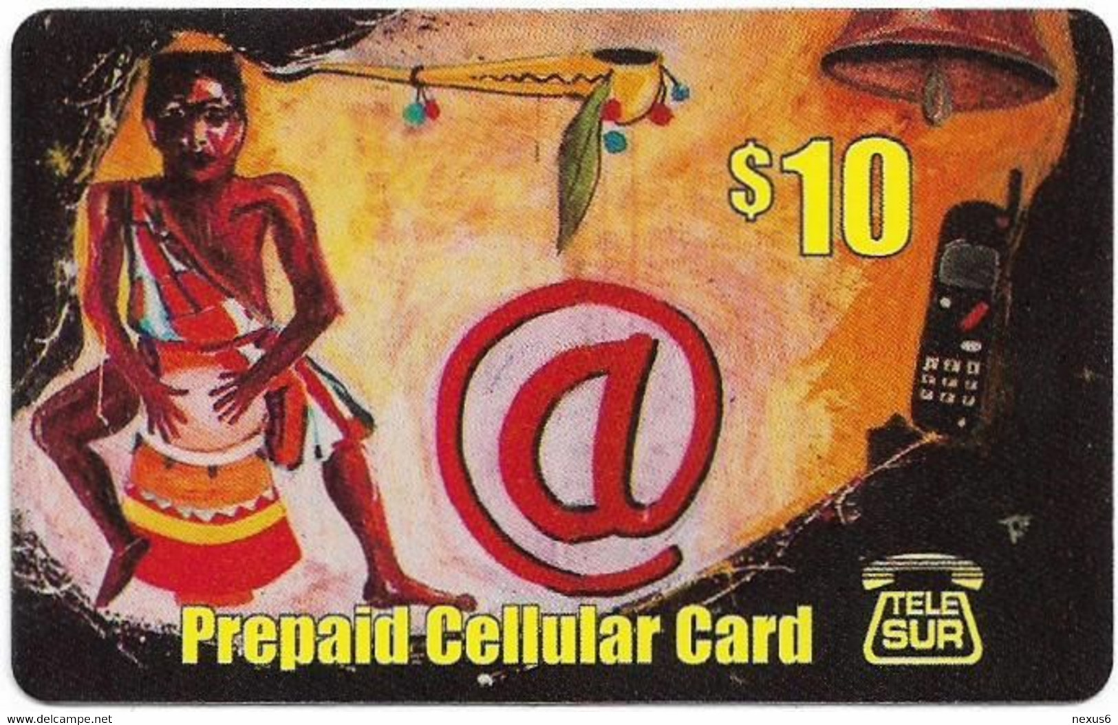 Suriname - Telesur - Drummer (Reverse 1), Remote Mem. 10$, Used - Suriname