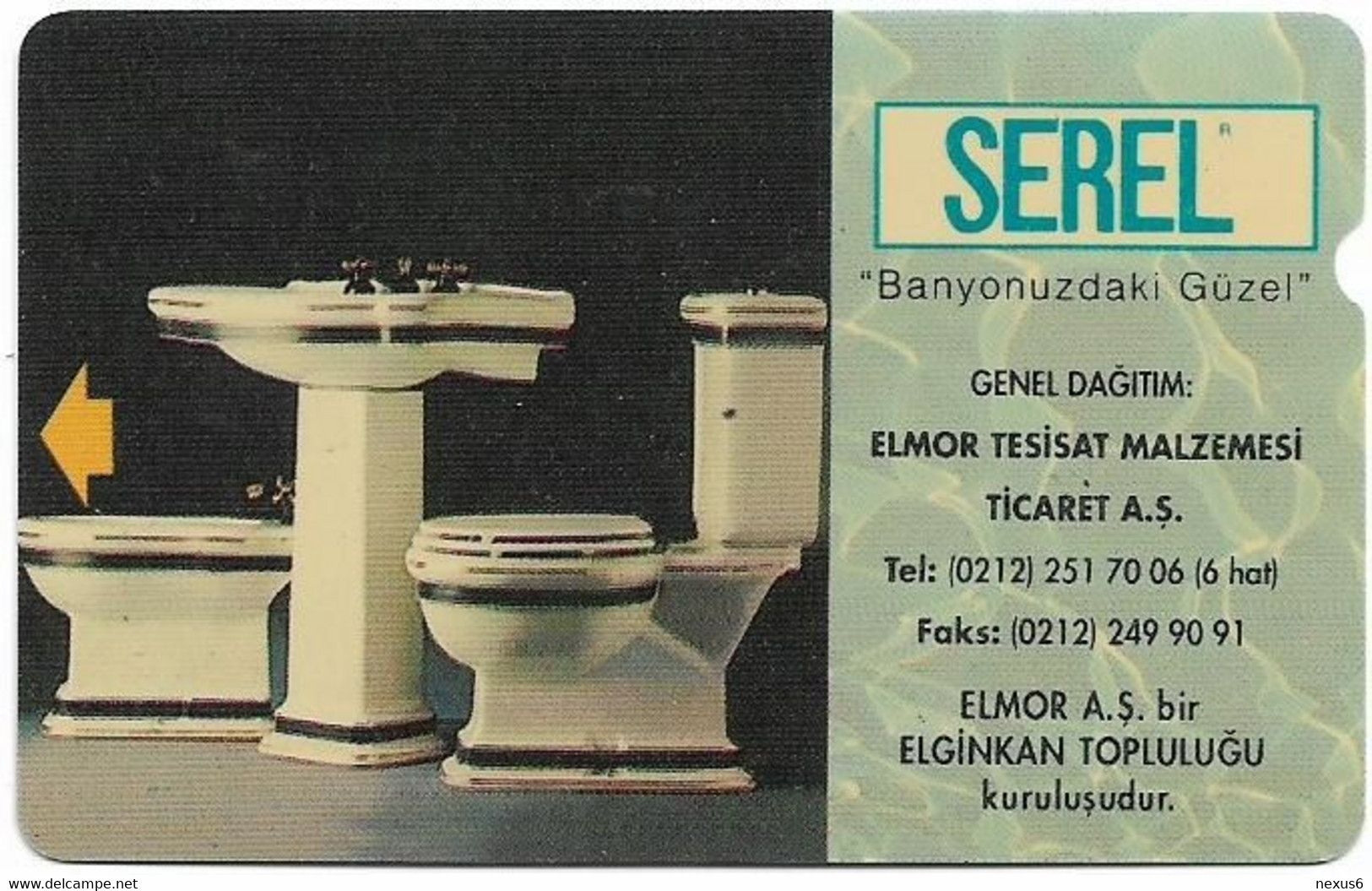 Turkey - TT - Alcatel - R Advert. Series - Serel Bathroom Accessories, R-23, 60U, 06.1994, 251.400ex, Used - Türkei