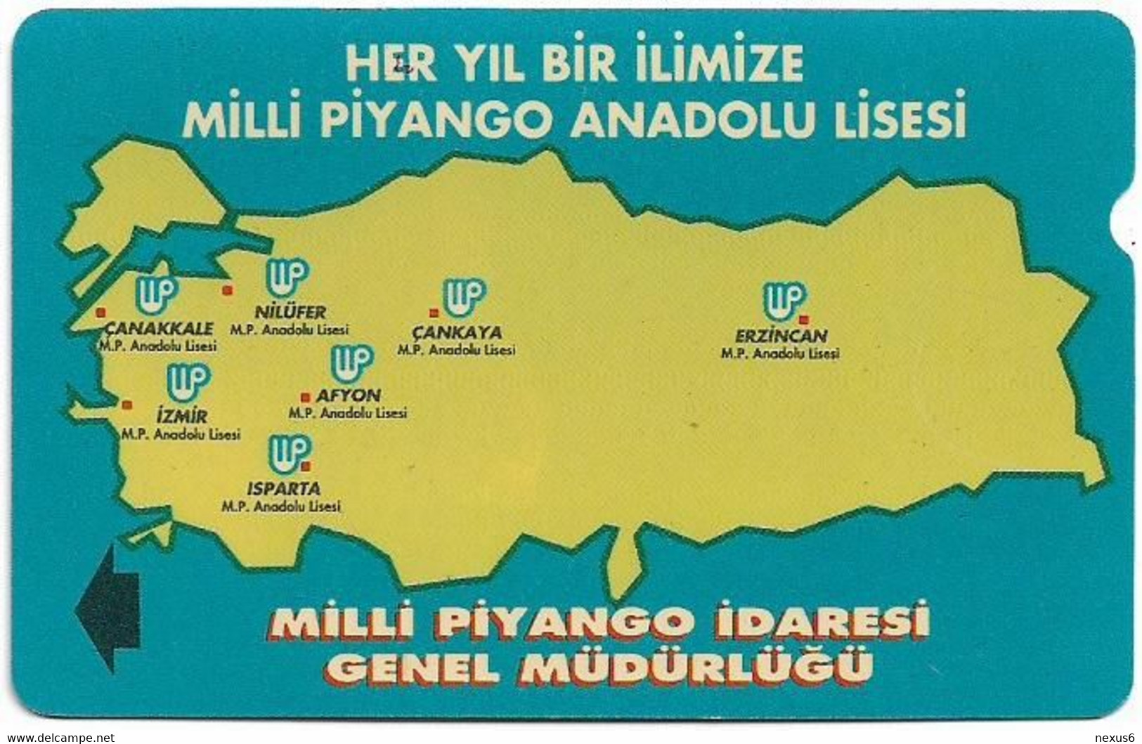 Turkey - TT - Alcatel - R Advert. Series - Milli Piyango (Map), R-68, 100U, 07.1995, 126.128ex, Used - Türkei