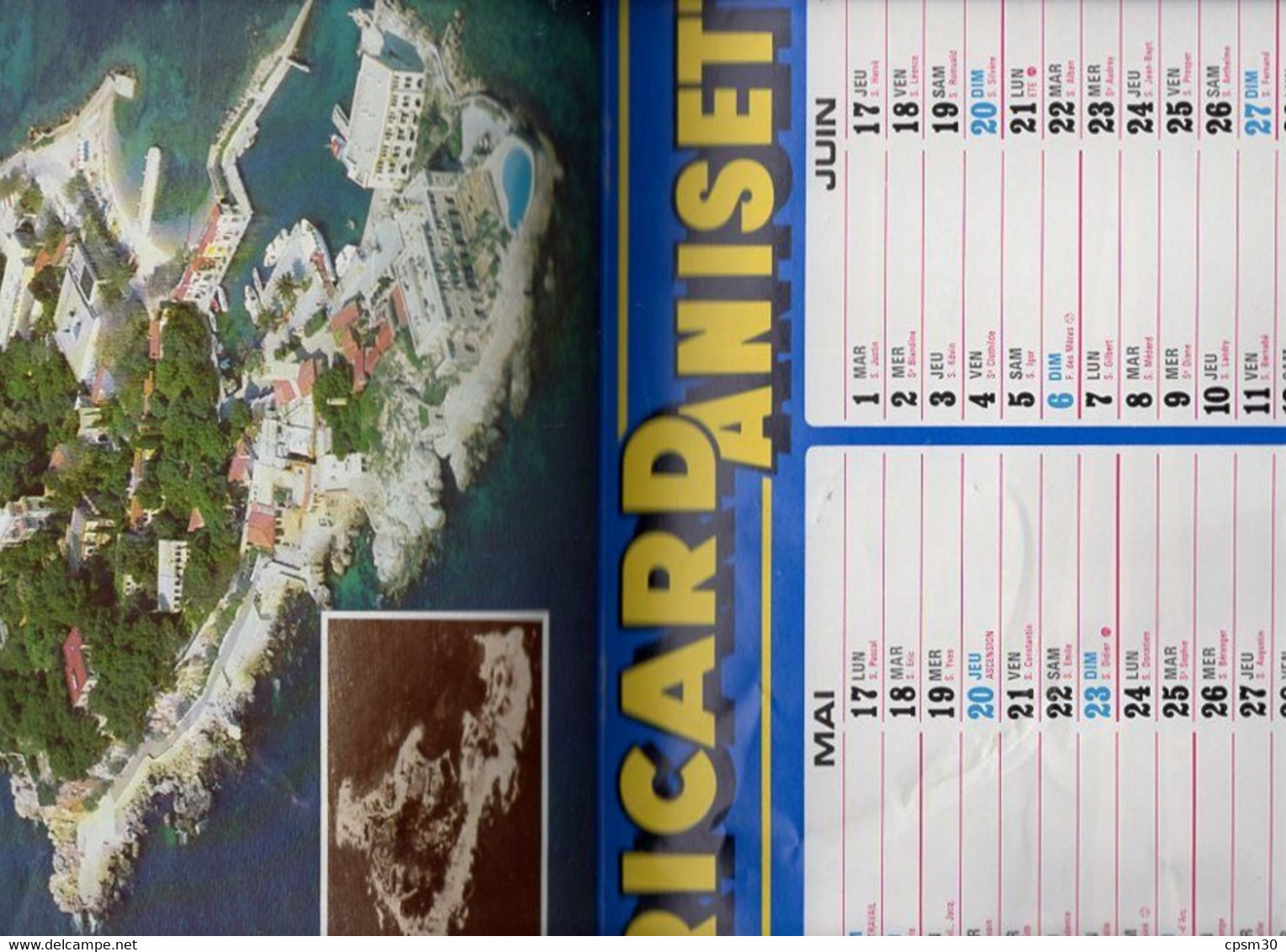 Livre PACA - Calendrier Société RICARD (avec Une Photo Camargue) 1982 - Grossformat : 1981-90