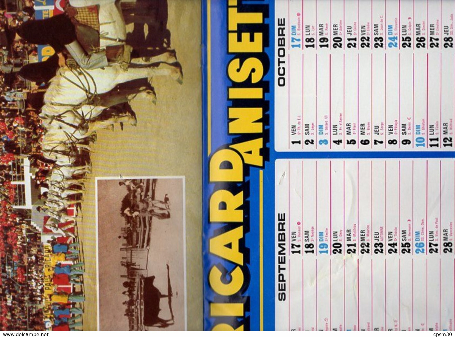 Livre PACA - Calendrier Société RICARD (avec une photo camargue) 1982