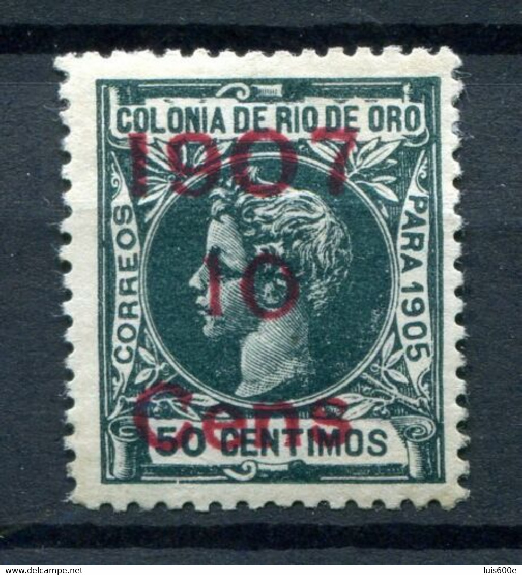 1907.RIO DE ORO.EDIFIL 35*.NUEVO CON FIJASELLOS(MH).CATALOGO 190€ - Rio De Oro