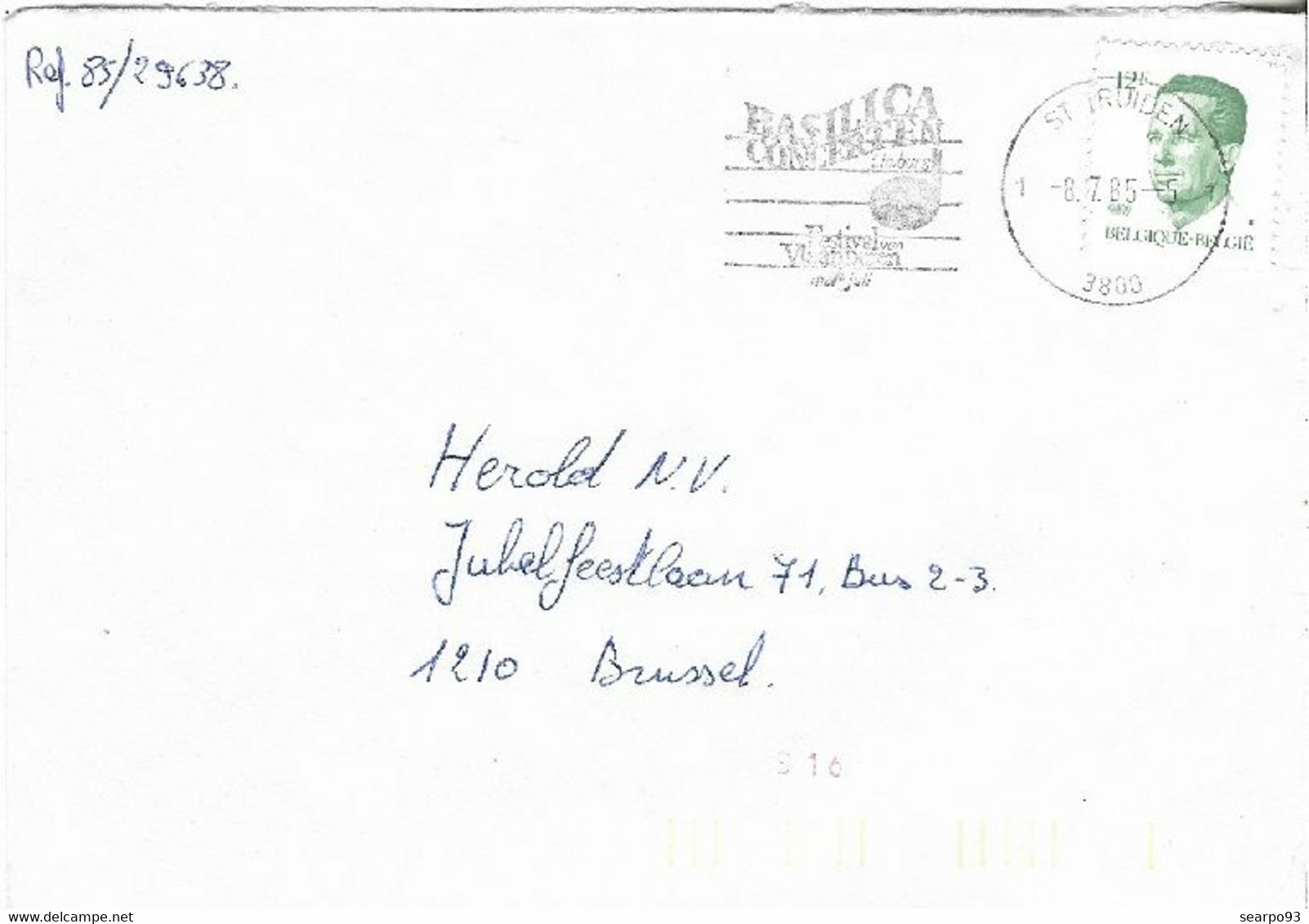 BELGIUM. POSTMARK. SAINT TRUIDEN. 1985 - Sonstige & Ohne Zuordnung