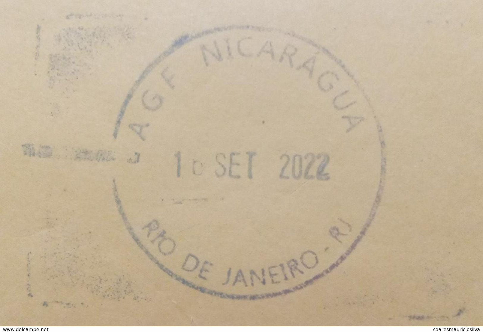 Brazil 2022 Barcode Label Registered Cover Sent From Rio De Janeiro City Nicaragua Franchised Agency To Biguaçu - Storia Postale