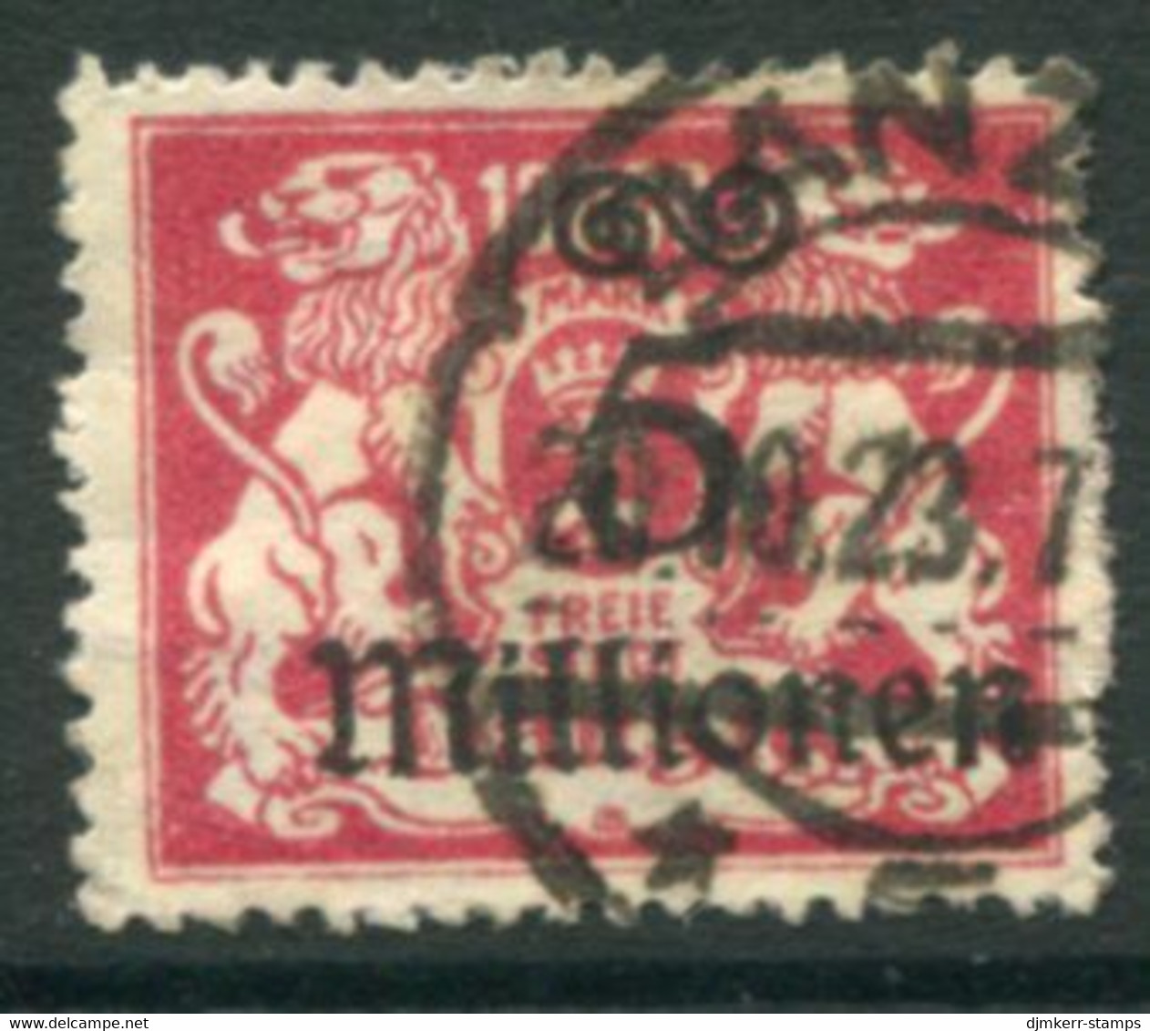 DANZIG 1923 5 Mio On 10000 Mk. Postally Used.  Michel 167,  Infla Expertised - Afgestempeld