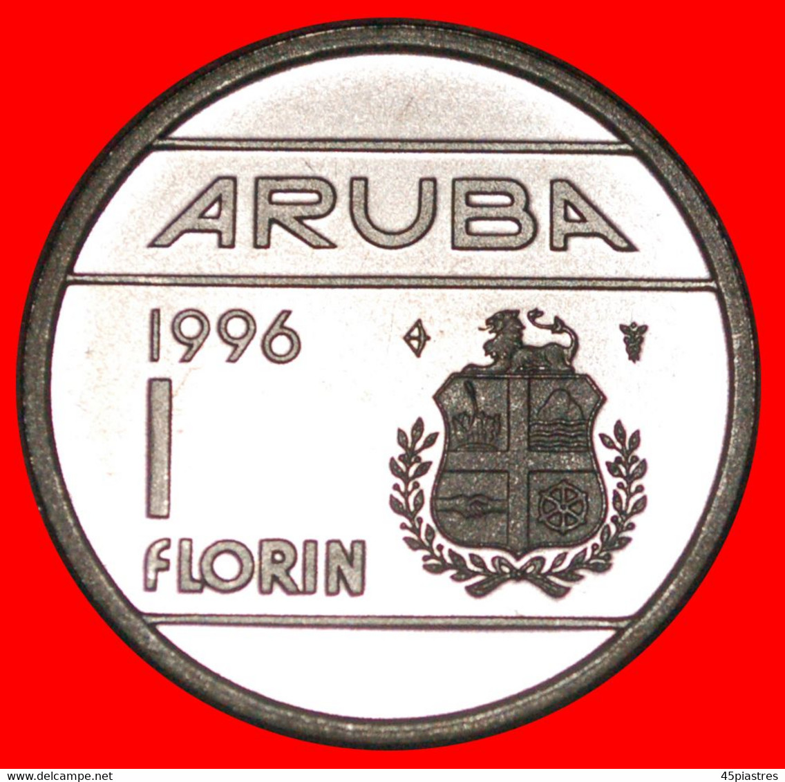 * NETHERLANDS (1986-2013): ARUBA ★ 1 FLORIN 1996 UNC MINT LUSTRE! LOW START ★ NO RESERVE! - Aruba