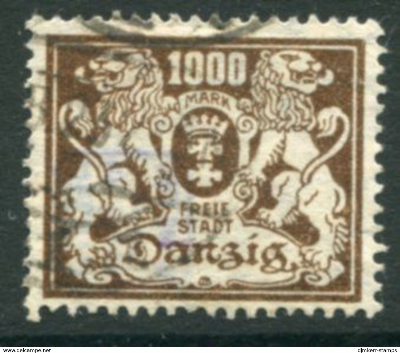 DANZIG 1923 Small Arms 1000 Mk. Postally Used.  Michel 151,  Infla Expertised - Afgestempeld