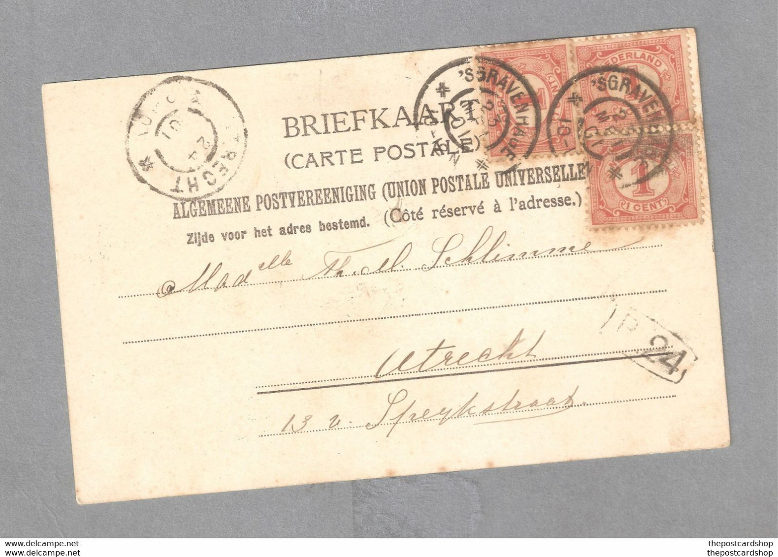 'S GRAVENHAGE..GRAVENSTRAAT USED 1901 3 STAMPS & SORTING STAMP CANCELLATION - Den Haag ('s-Gravenhage)