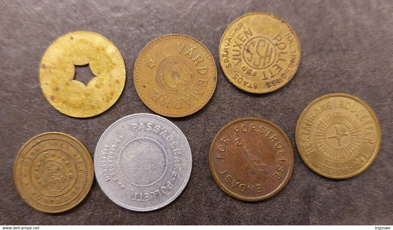 Sweden, Schweden, Suede: Small Collection Of Swedish Old Tokens (7) - Professionals / Firms