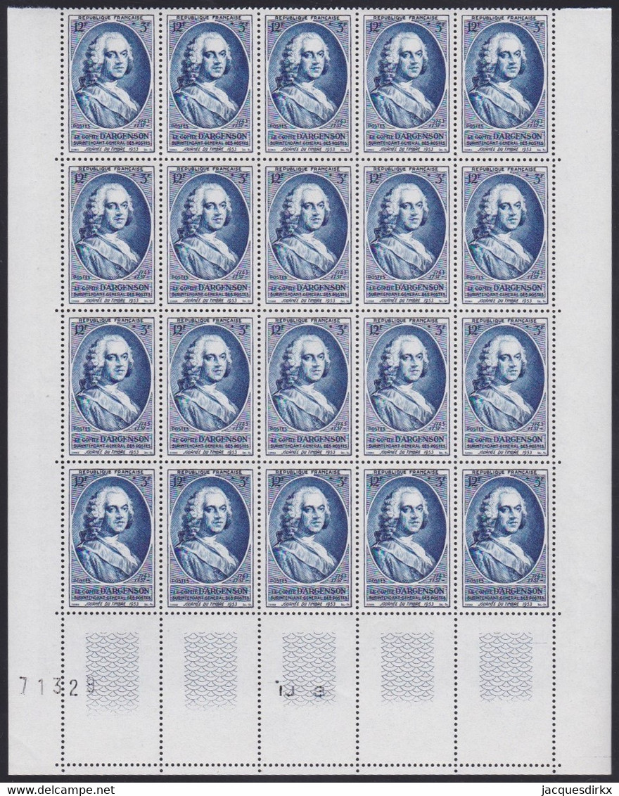 France   .   Yvert   .    940   20x     .       **    .       Neuf Avec Gomme Et SANS Charnière - Full Sheets