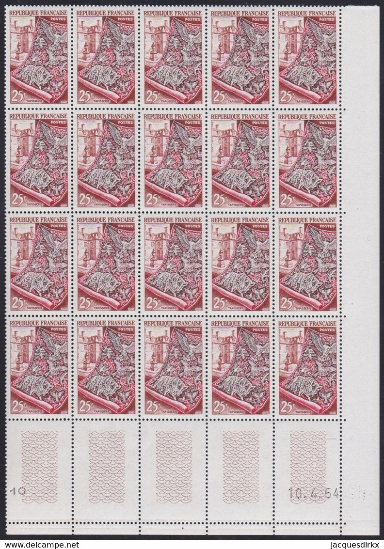 France   .   Yvert   .    970    20x     .       **    .       Neuf Avec Gomme Et SANS Charnière - Full Sheets