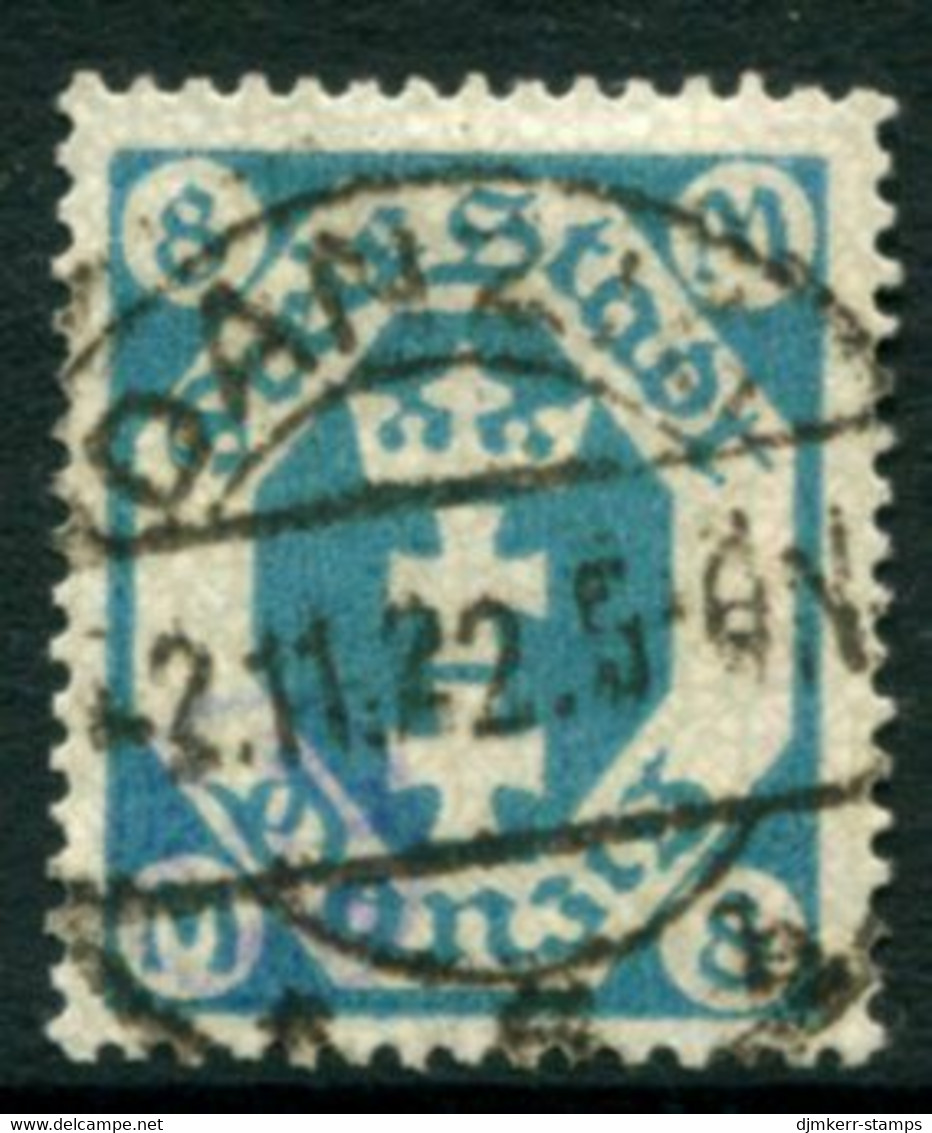 DANZIG 1922 Arms 8 Mk. Postally Used.  Michel 105,  Infla Expertised - Gebraucht
