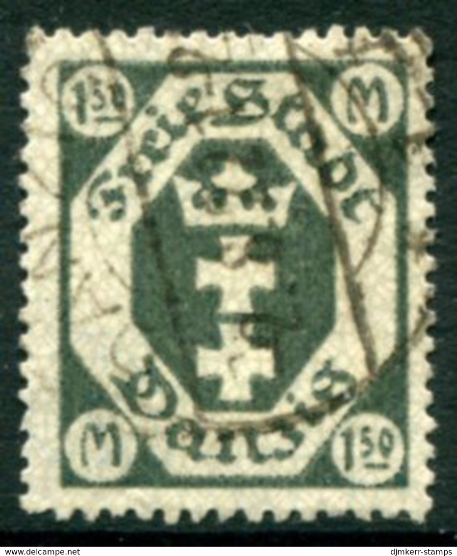 DANZIG 1922 Arms 1.50 Mk. Postally Used.  Michel 103,  Infla Expertised - Gebraucht